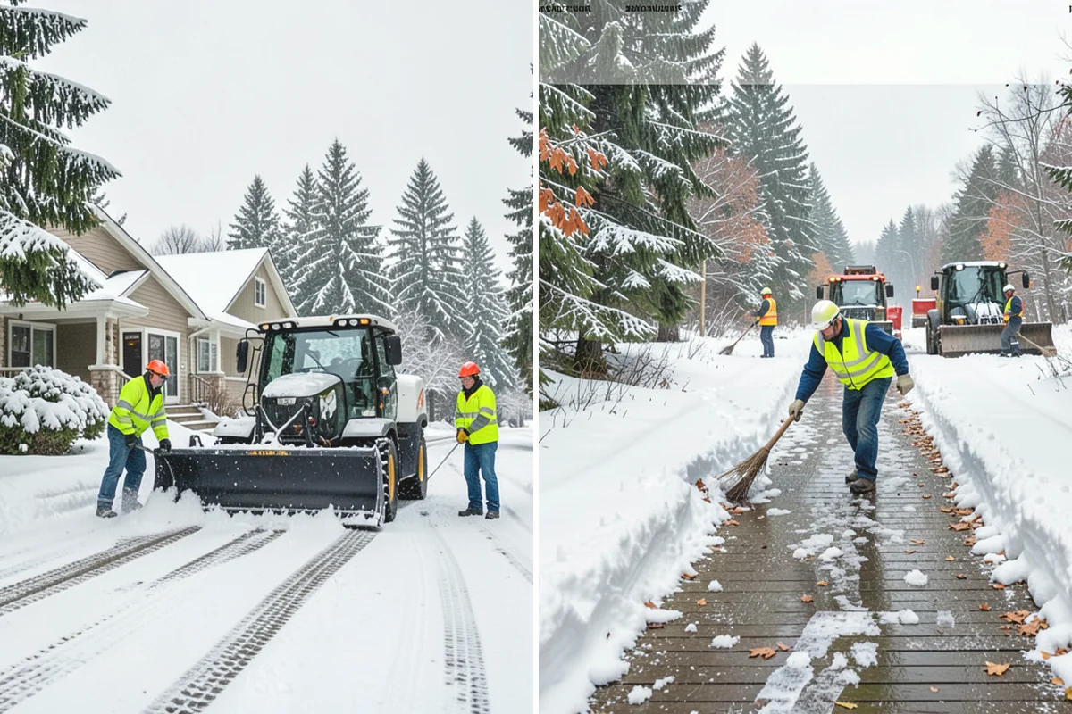Senior Living Community Sidewalk Clearing in North Bend, King County, WA - Clear resident entrances and medical-transport approaches first