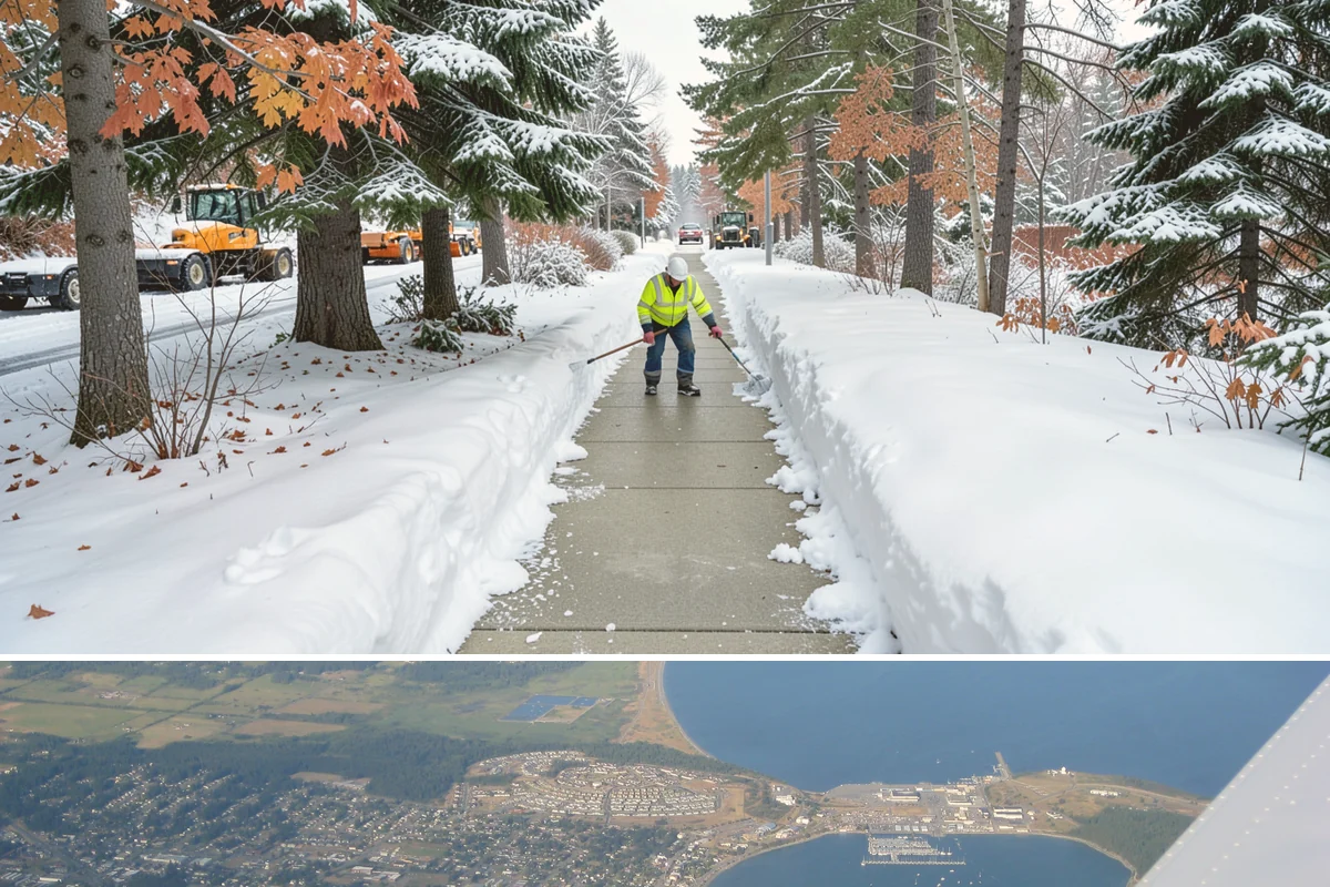 Senior Living Community Sidewalk Clearing in Oak Harbor, Island County, WA - Senior community demand runs from late fall through February, with any freeze warranting immediate, thorough clearing given...