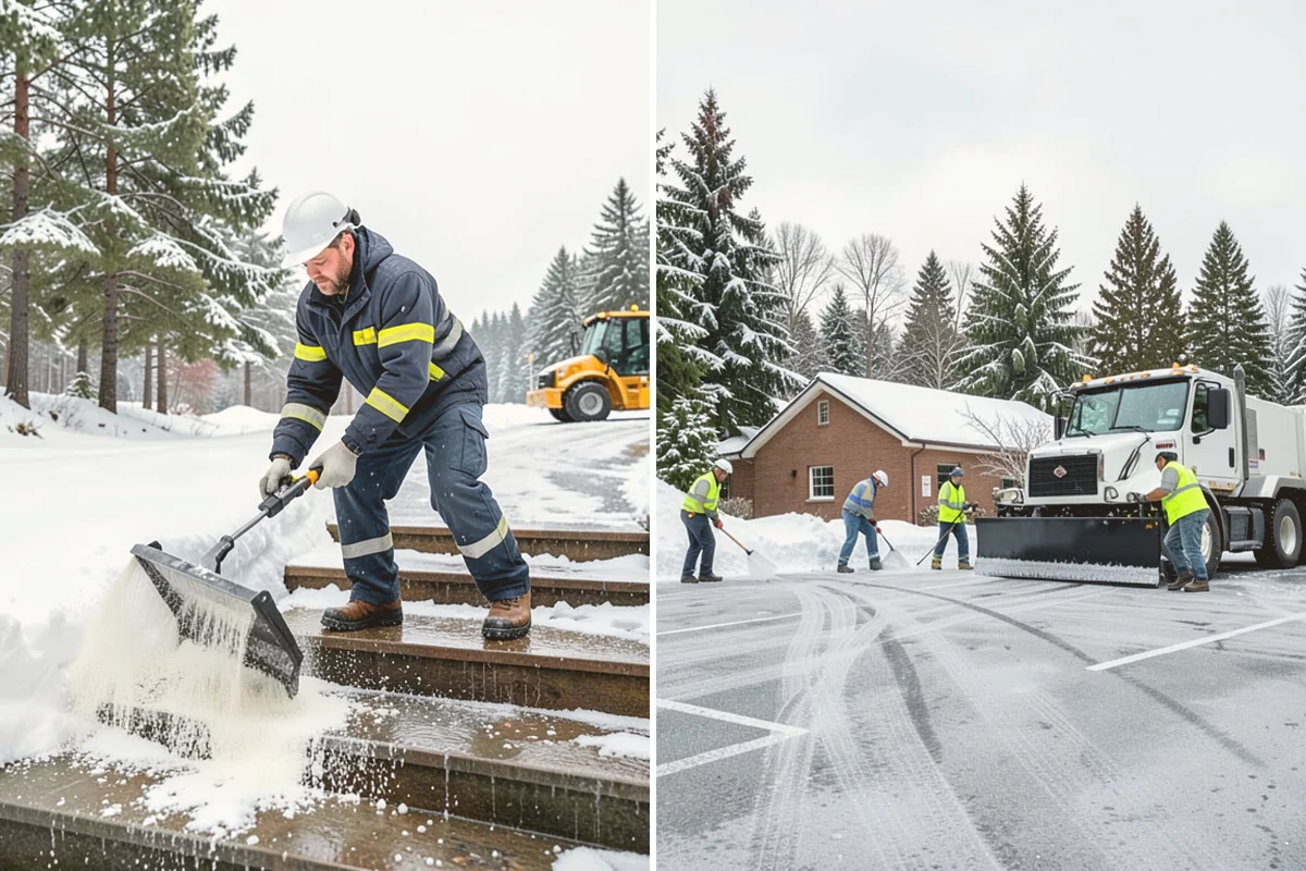 Senior Living Community Sidewalk Clearing in Orting, Pierce County, WA - Clear resident entrances and medical-transport approaches first
