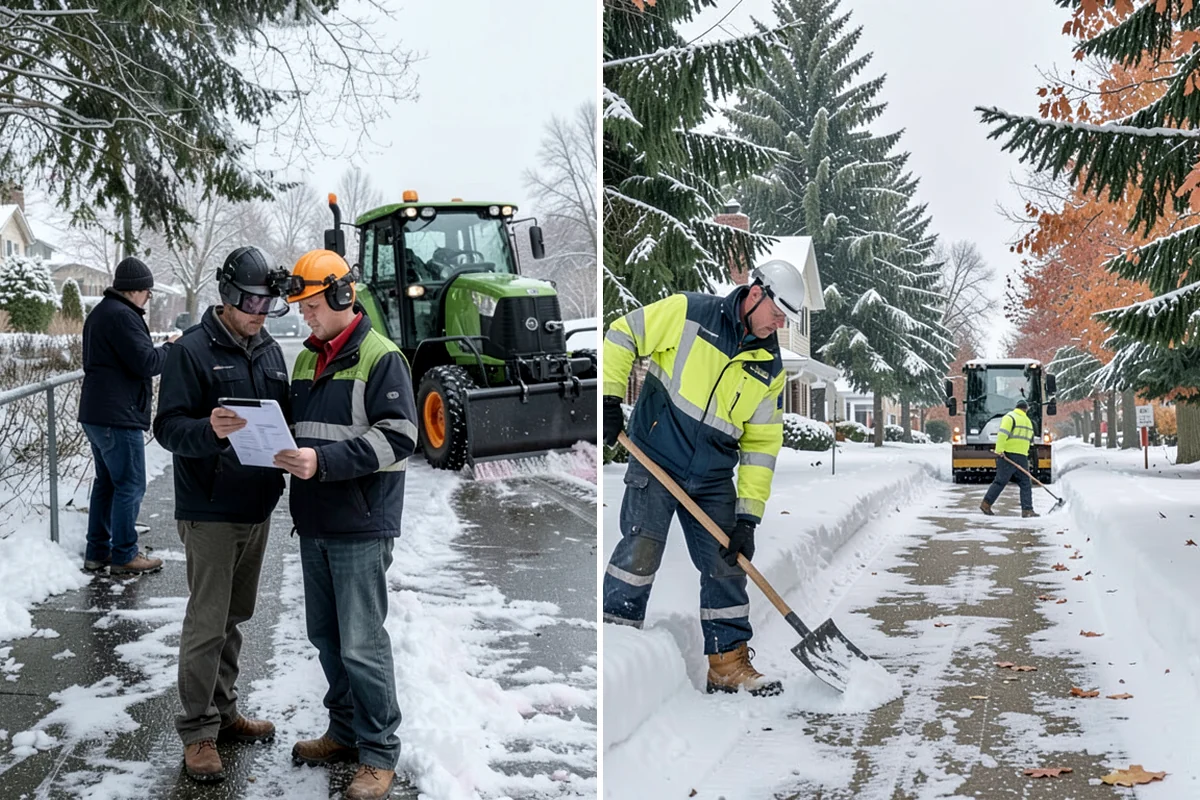 Senior Living Community Sidewalk Clearing in Pacific, King County, WA - Clear resident entrances and medical-transport approaches first