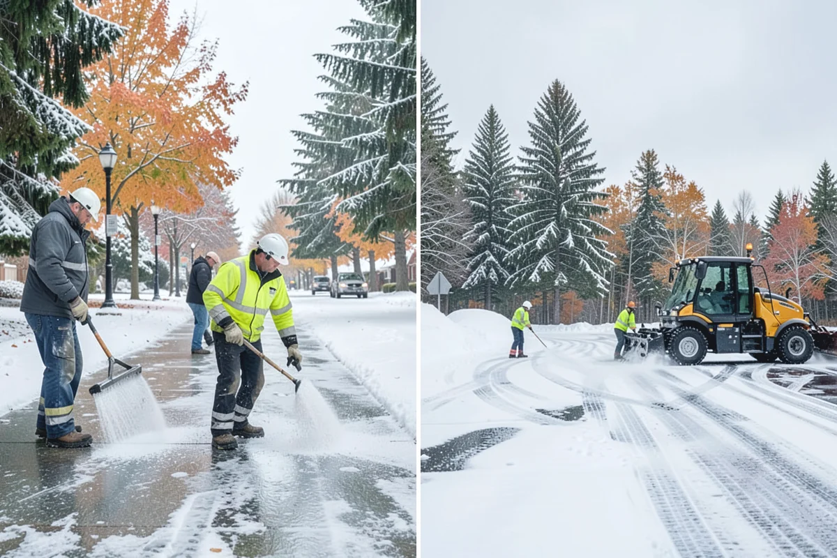 Senior Living Community Sidewalk Clearing in Renton, King County, WA - Clear resident entrances and medical-transport approaches first