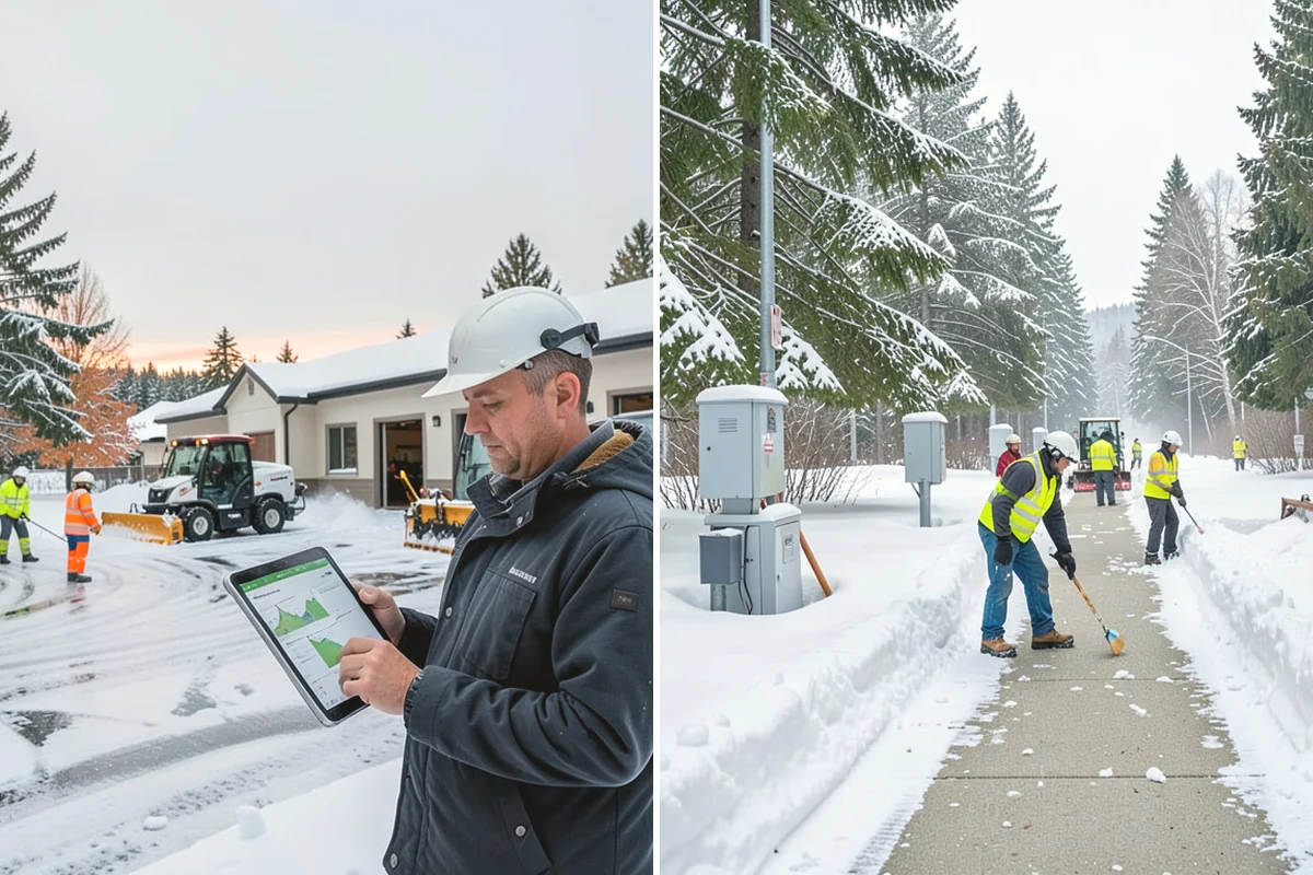Senior Living Community Sidewalk Clearing in Ruston, Pierce County, WA - Clear resident entrances and medical-transport approaches first