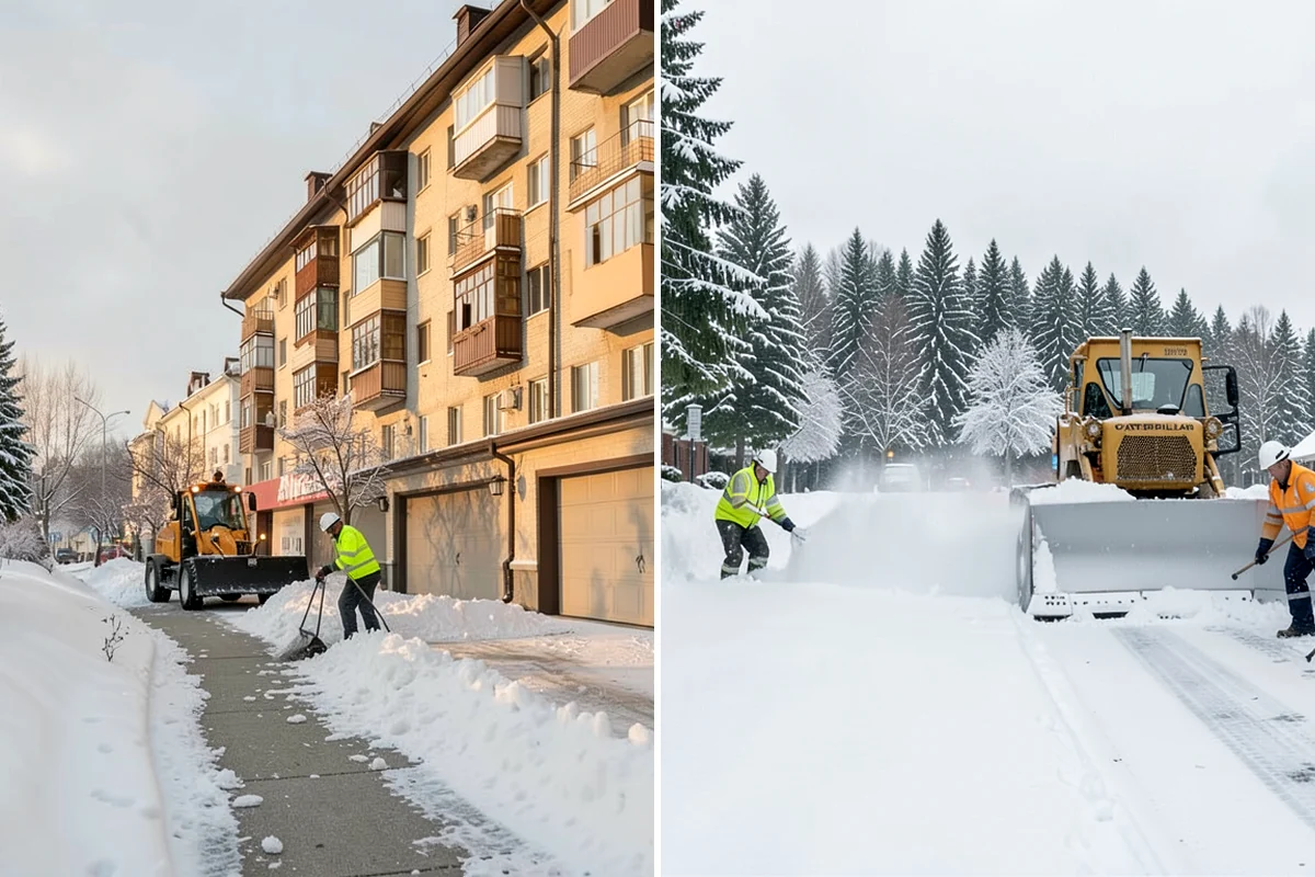 Senior Living Community Sidewalk Clearing in SeaTac, King County, WA - Clear resident entrances and medical-transport approaches first