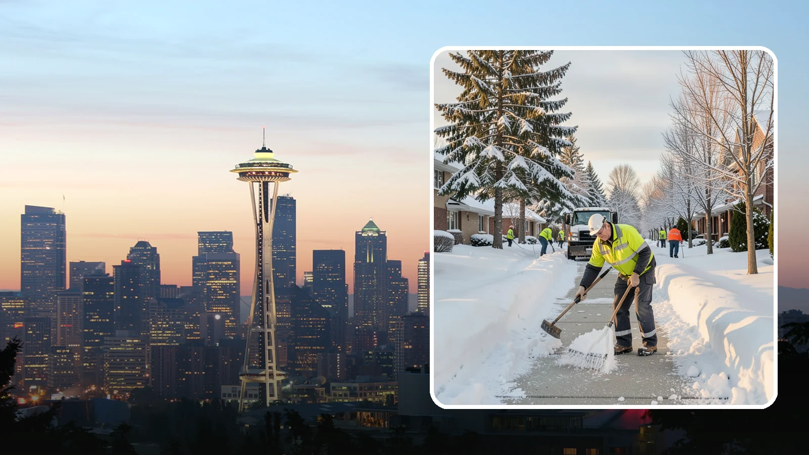 Senior Living Community Sidewalk Clearing in Seattle, King County, WA - High-priority sidewalk clearing for Western Washington senior living communities, protecting residents for whom a single fall can...
