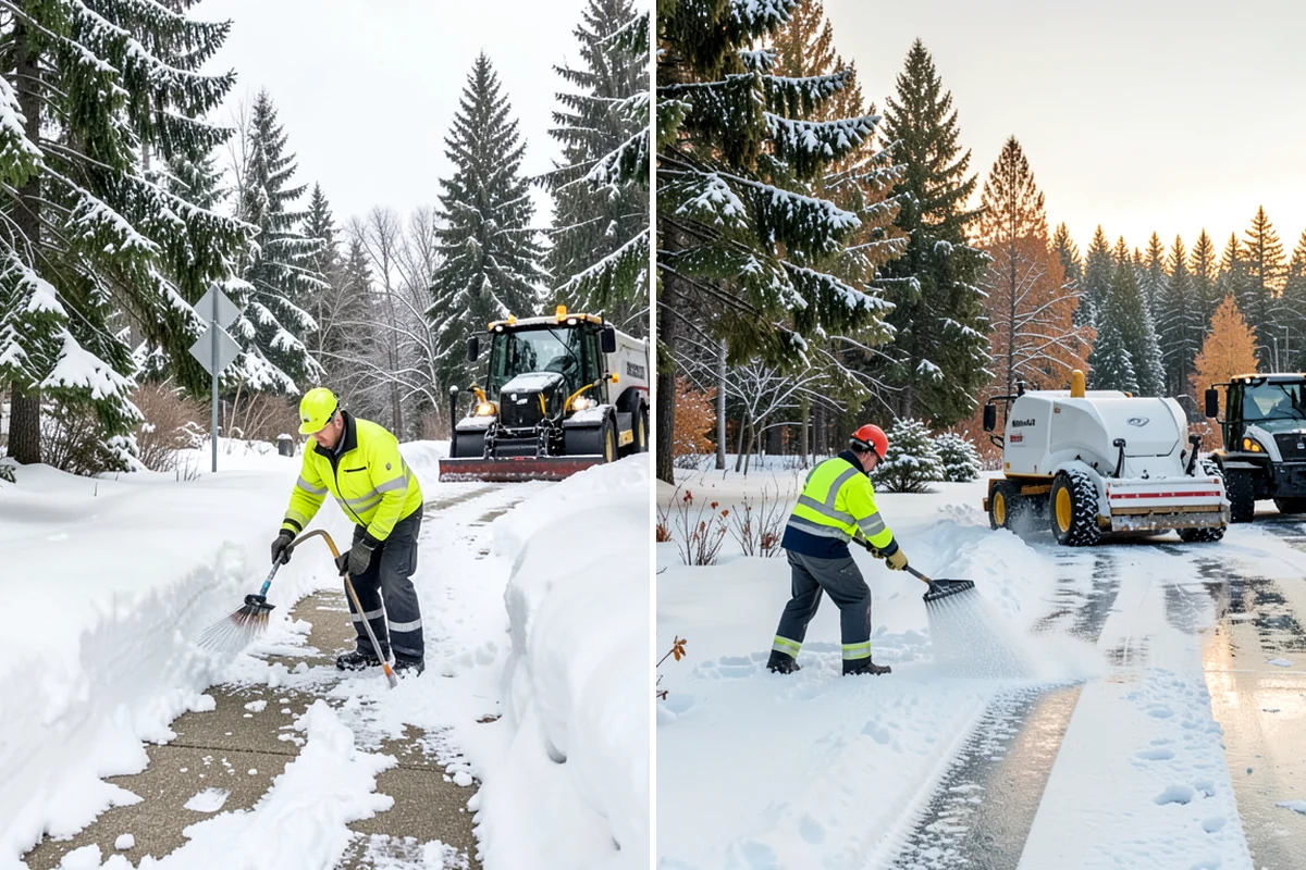 Senior Living Community Sidewalk Clearing in Seattle, King County, WA - Clear resident entrances and medical-transport approaches first