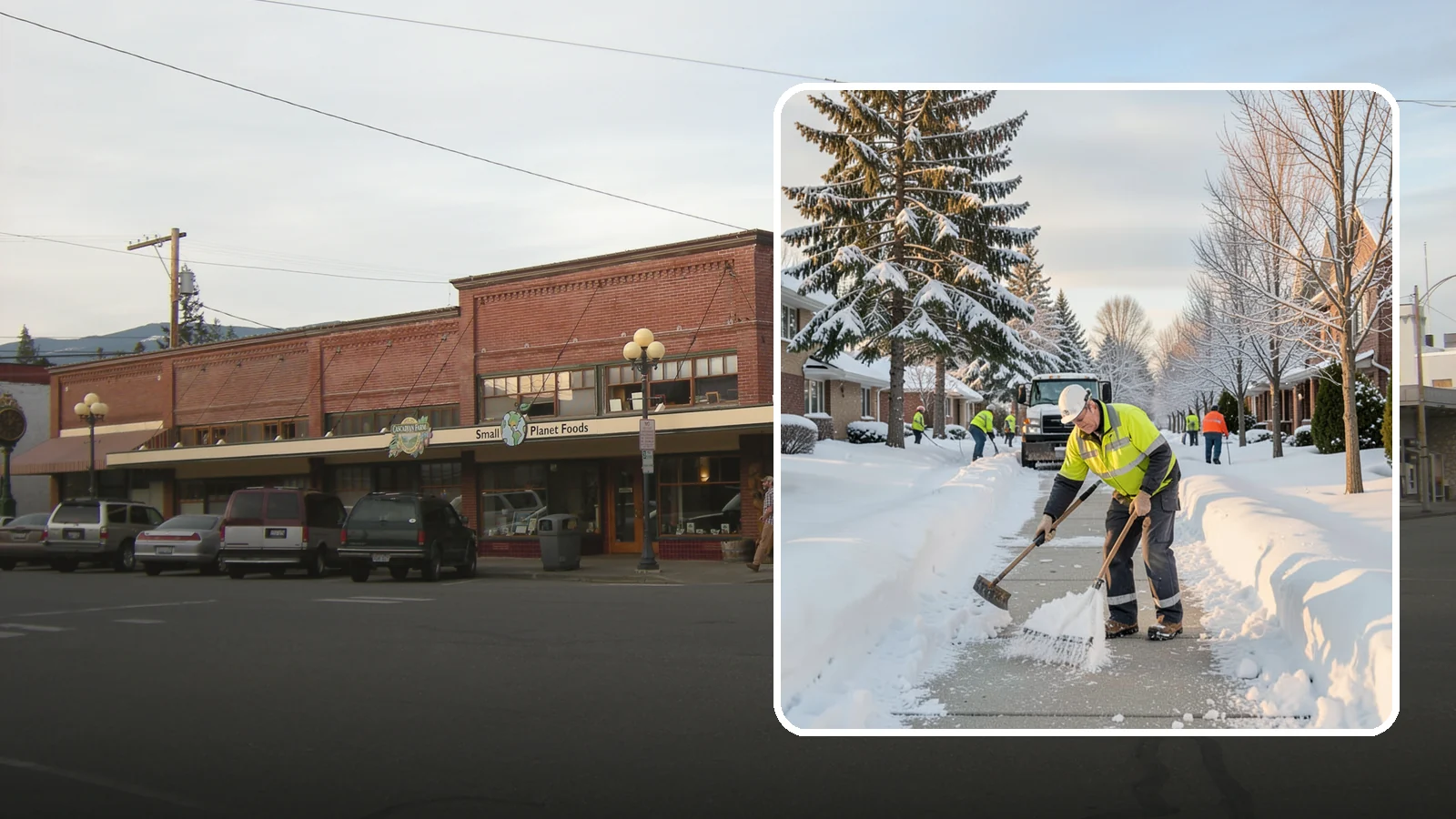Senior Living Community Sidewalk Clearing in Sedro-Woolley, Skagit County, WA - High-priority sidewalk clearing for Western Washington senior living communities, protecting residents for whom a single fall can...