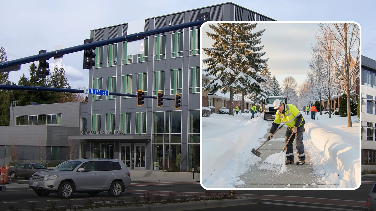 Senior Living Community Sidewalk Clearing in Shoreline, King County, WA - High-priority sidewalk clearing for Western Washington senior living communities, protecting residents for whom a single fall can...