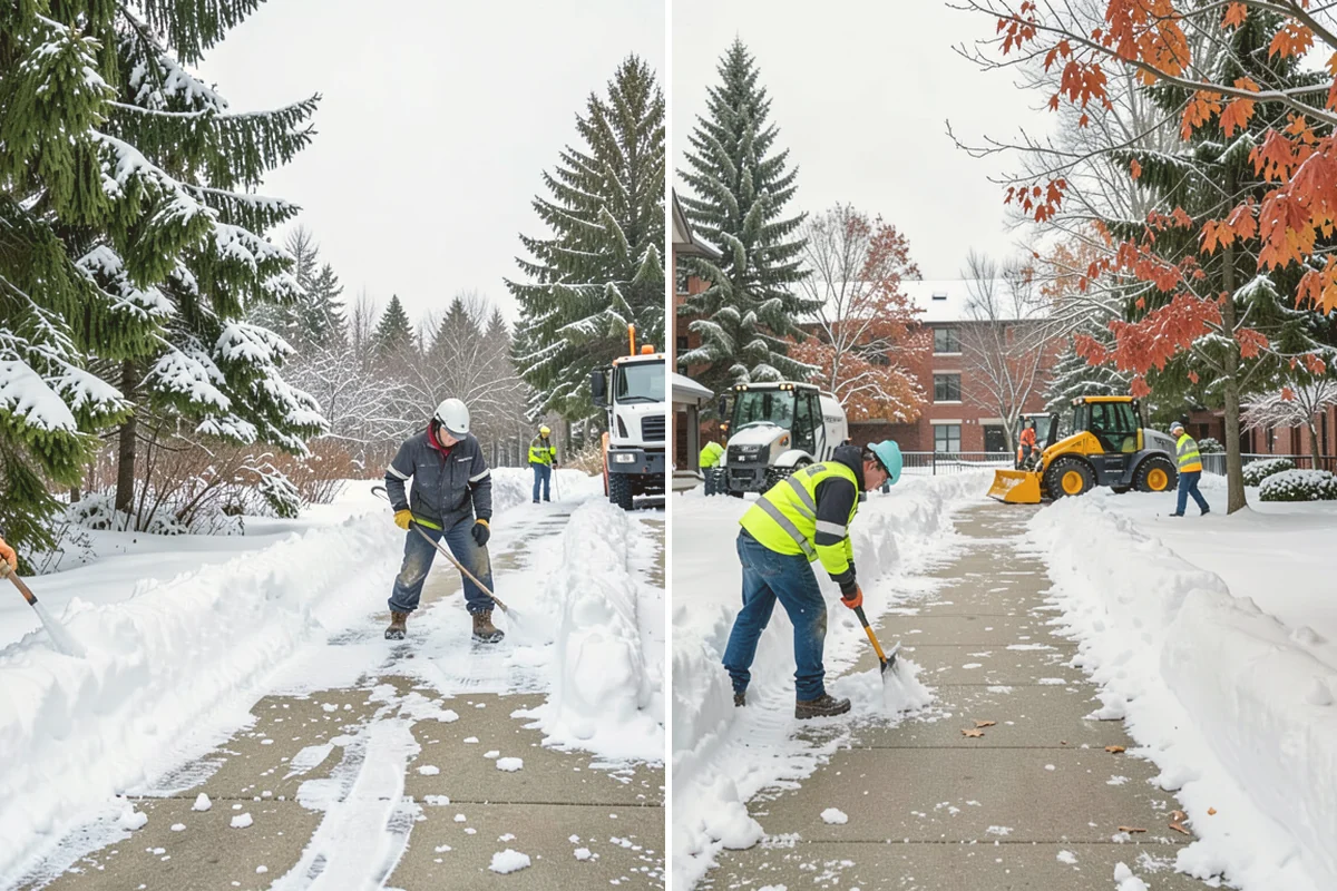 Senior Living Community Sidewalk Clearing in Snohomish, Snohomish County, WA - Clear resident entrances and medical-transport approaches first