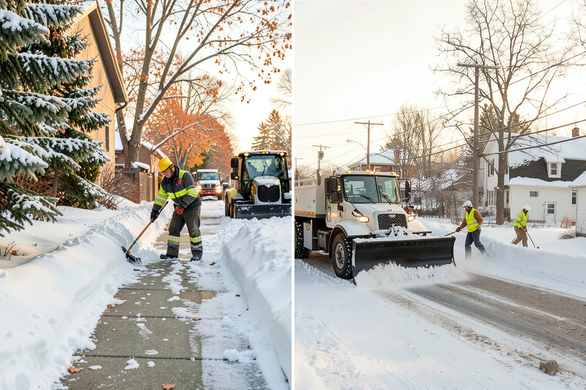 Senior Living Community Sidewalk Clearing in Snoqualmie, King County, WA - Clear resident entrances and medical-transport approaches first