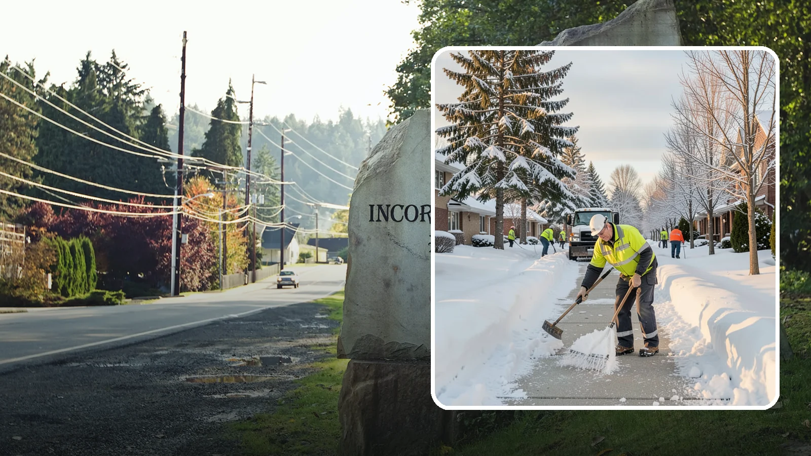 Senior Living Community Sidewalk Clearing in Wilkeson, Pierce County, WA - High-priority sidewalk clearing for Western Washington senior living communities, protecting residents for whom a single fall can...