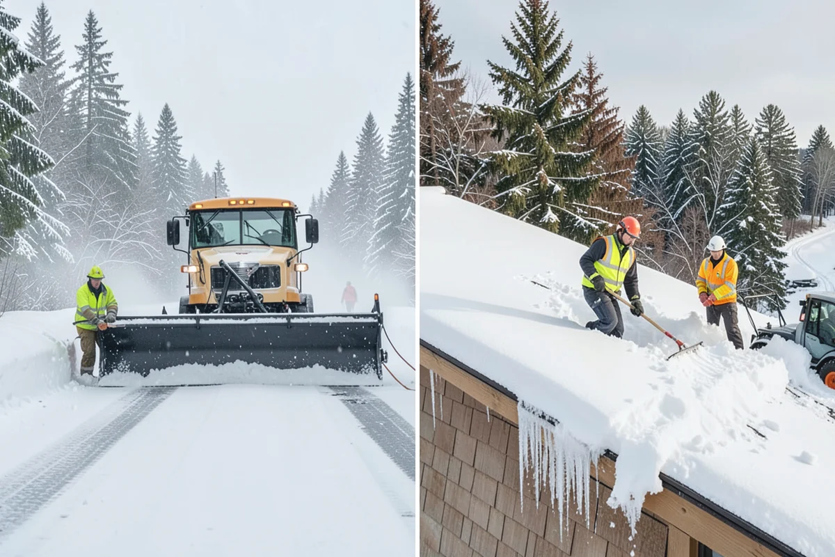 Senior Living Community Sidewalk Clearing in Wilkeson, Pierce County, WA - Clear resident entrances and medical-transport approaches first