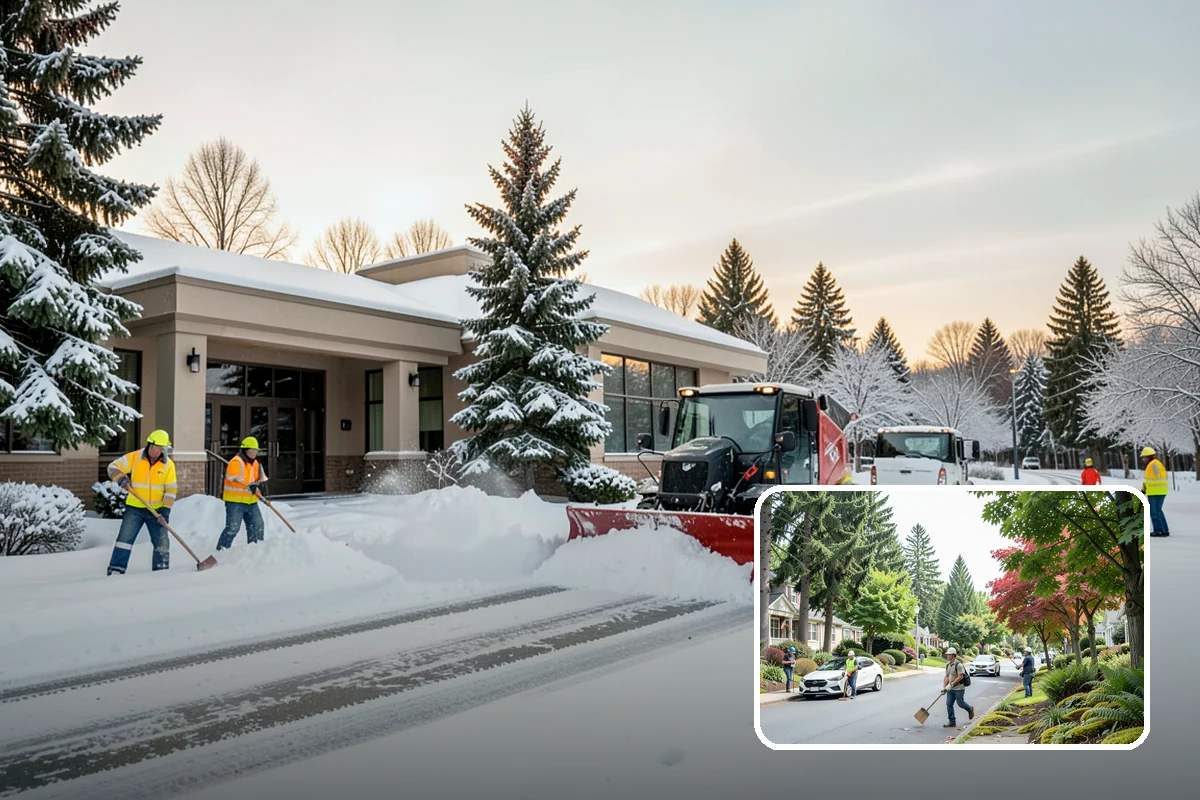 Senior Living Community Snow Plowing in Beaux Arts Village, King County, WA - Zero-tolerance clearing of every resident walkway and entrance