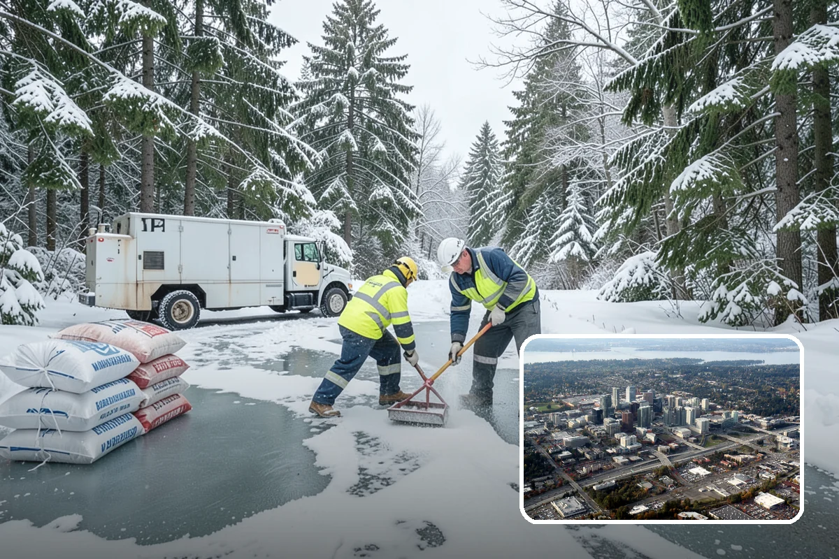Senior Living Community Snow Plowing in Bellevue, King County, WA - Zero-tolerance clearing of every resident walkway and entrance