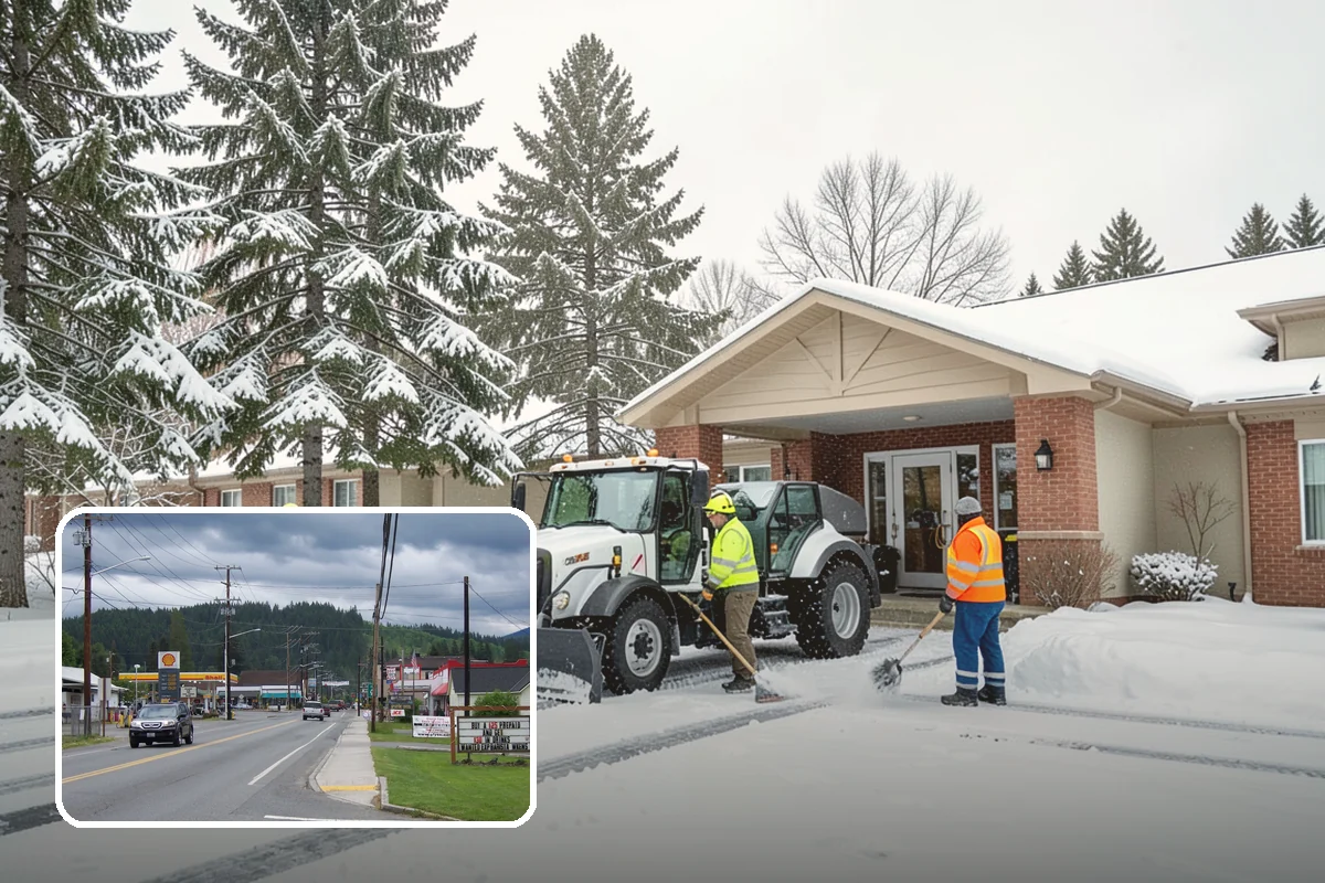 Senior Living Community Snow Plowing in Granite Falls, Snohomish County, WA - Zero-tolerance clearing of every resident walkway and entrance