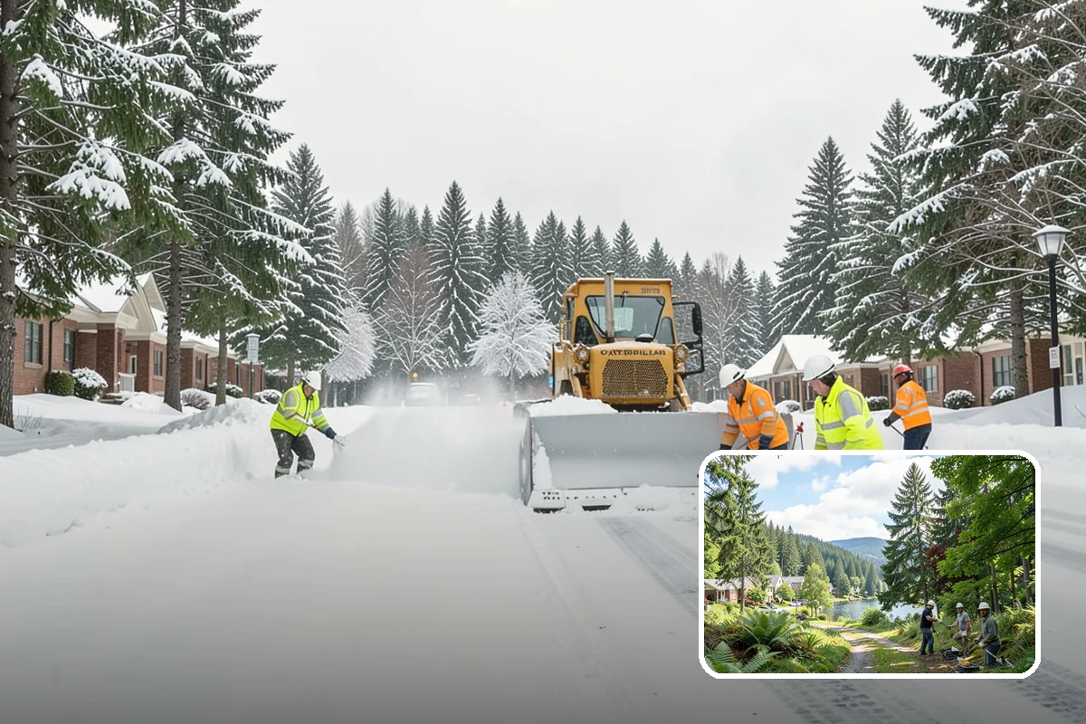Senior Living Community Snow Plowing in Lake Forest Park, King County, WA - Zero-tolerance clearing of every resident walkway and entrance
