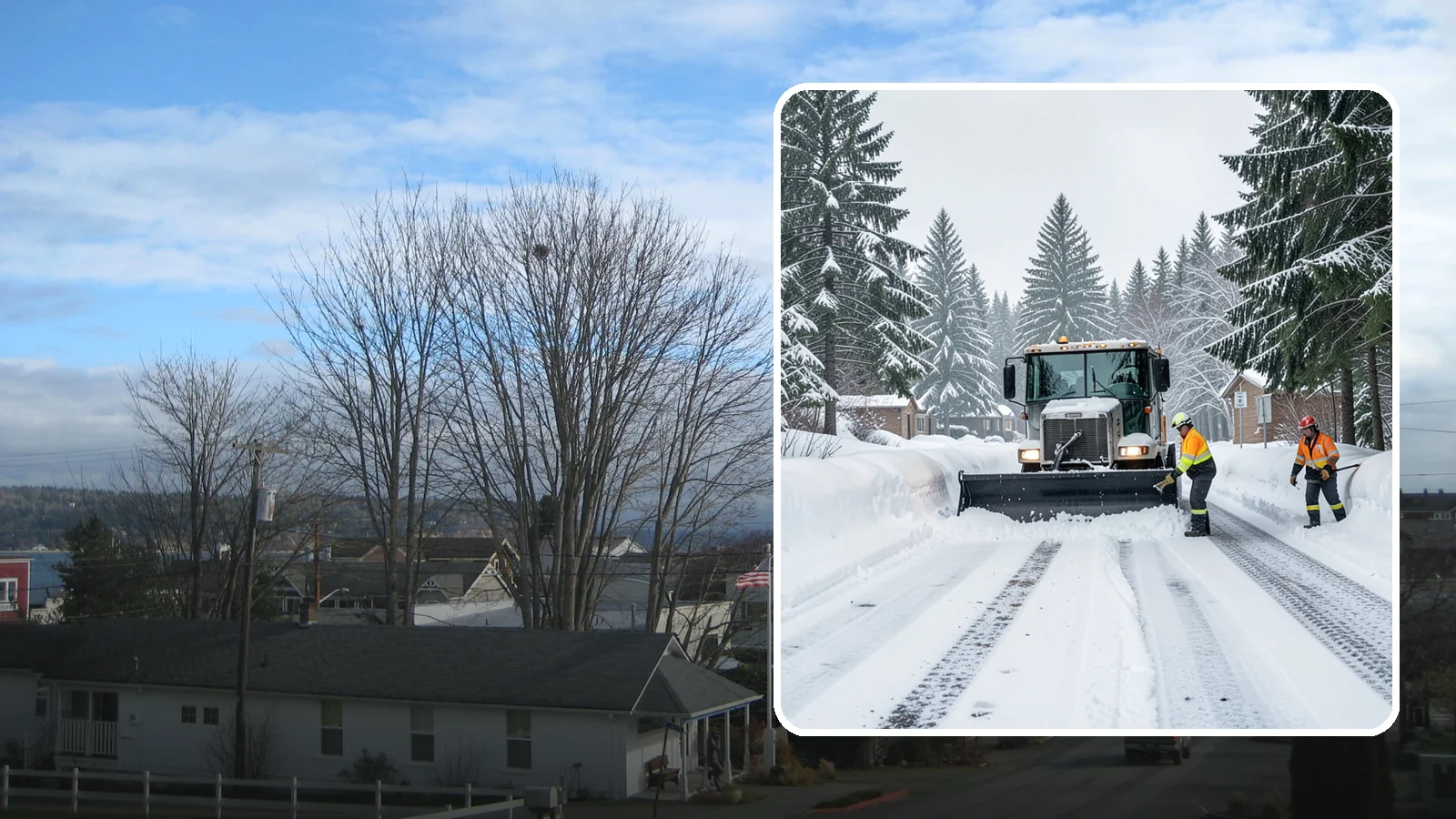 Senior Living Community Snow Plowing in Langley, Island County, WA - We plow senior living lots, drive lanes, and entrances as a zero-tolerance priority because residents cannot risk a fall.