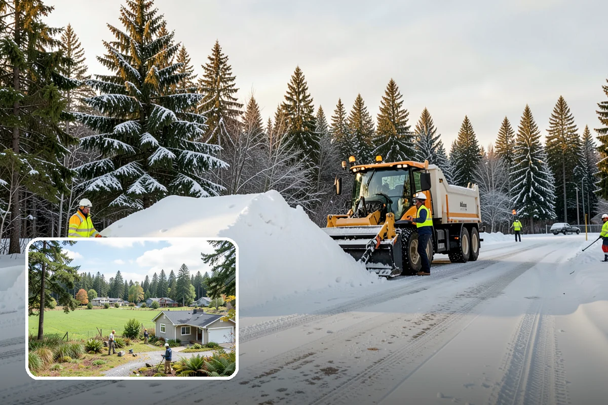 Senior Living Community Snow Plowing in Lyman, Skagit County, WA - Zero-tolerance clearing of every resident walkway and entrance