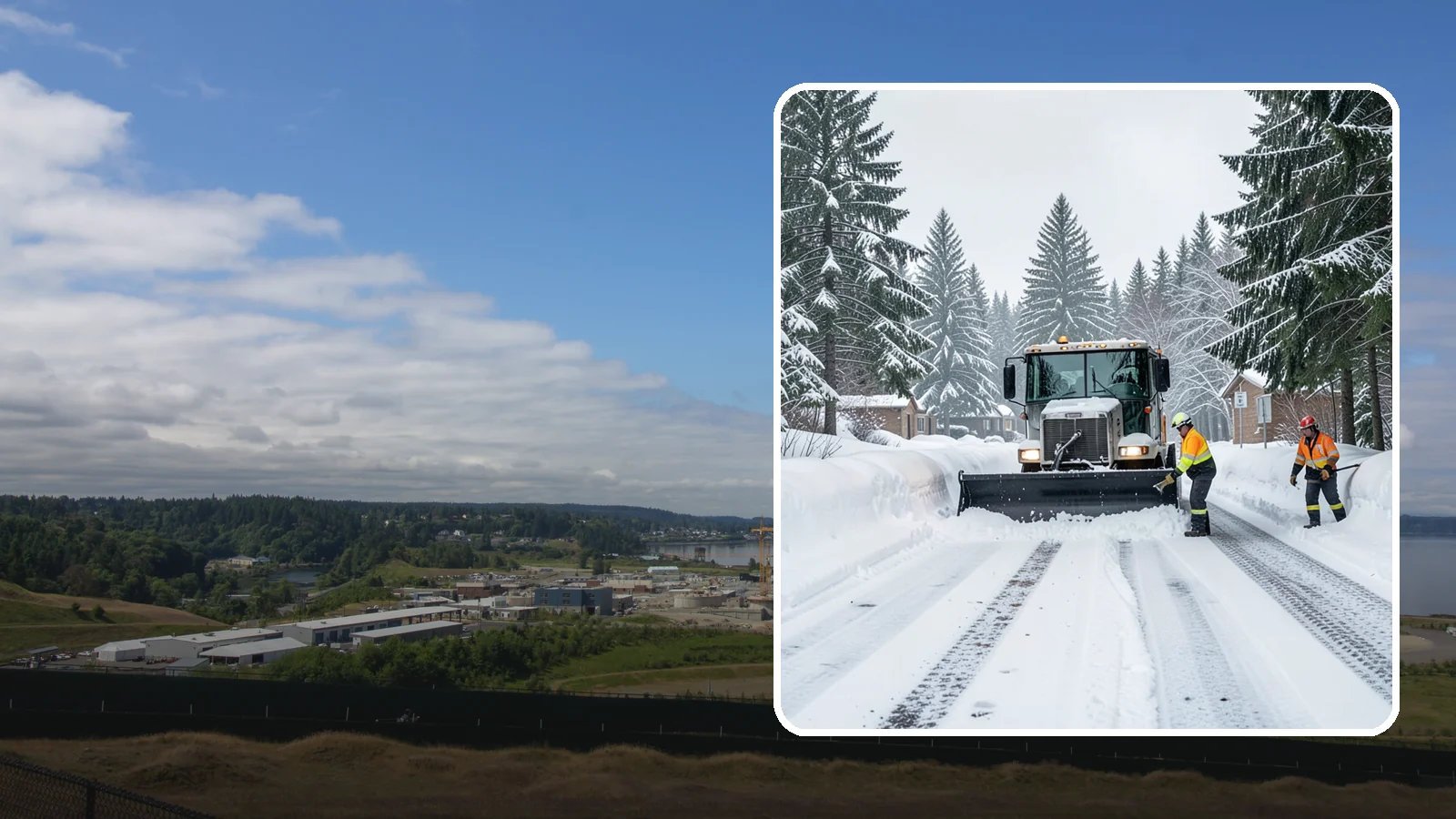 Senior Living Community Snow Plowing in University Place, Pierce County, WA - We plow senior living lots, drive lanes, and entrances as a zero-tolerance priority because residents cannot risk a fall.