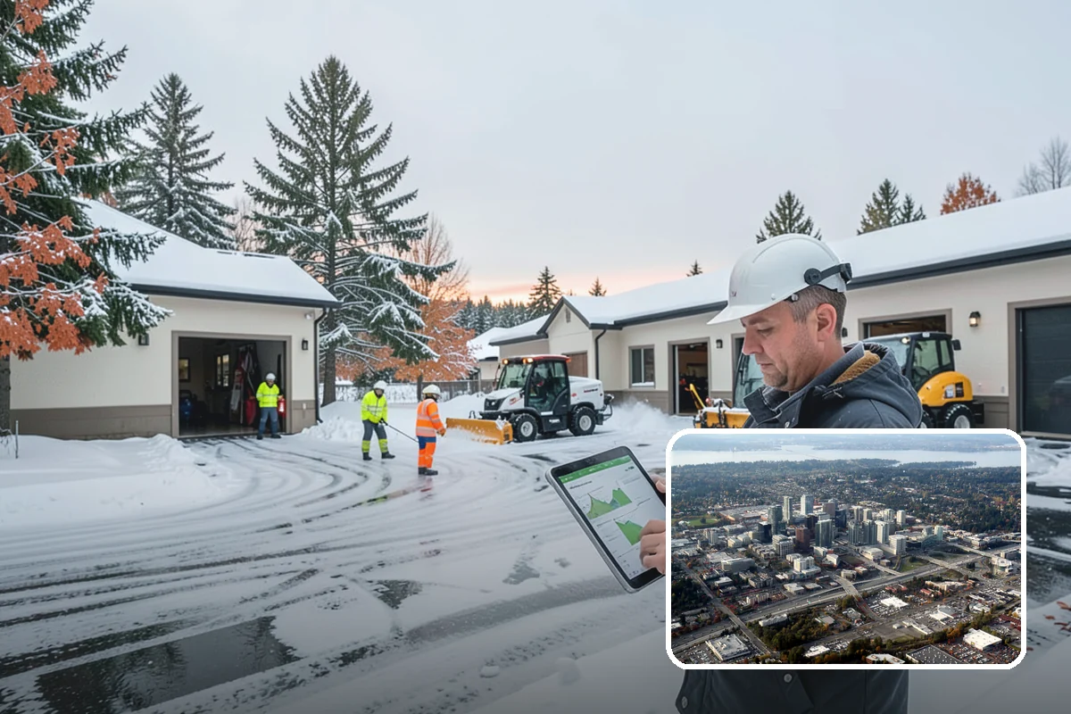 Shared Driveway Snow Removal in Bellevue, King County, WA - Clears the entire shared run as a single job