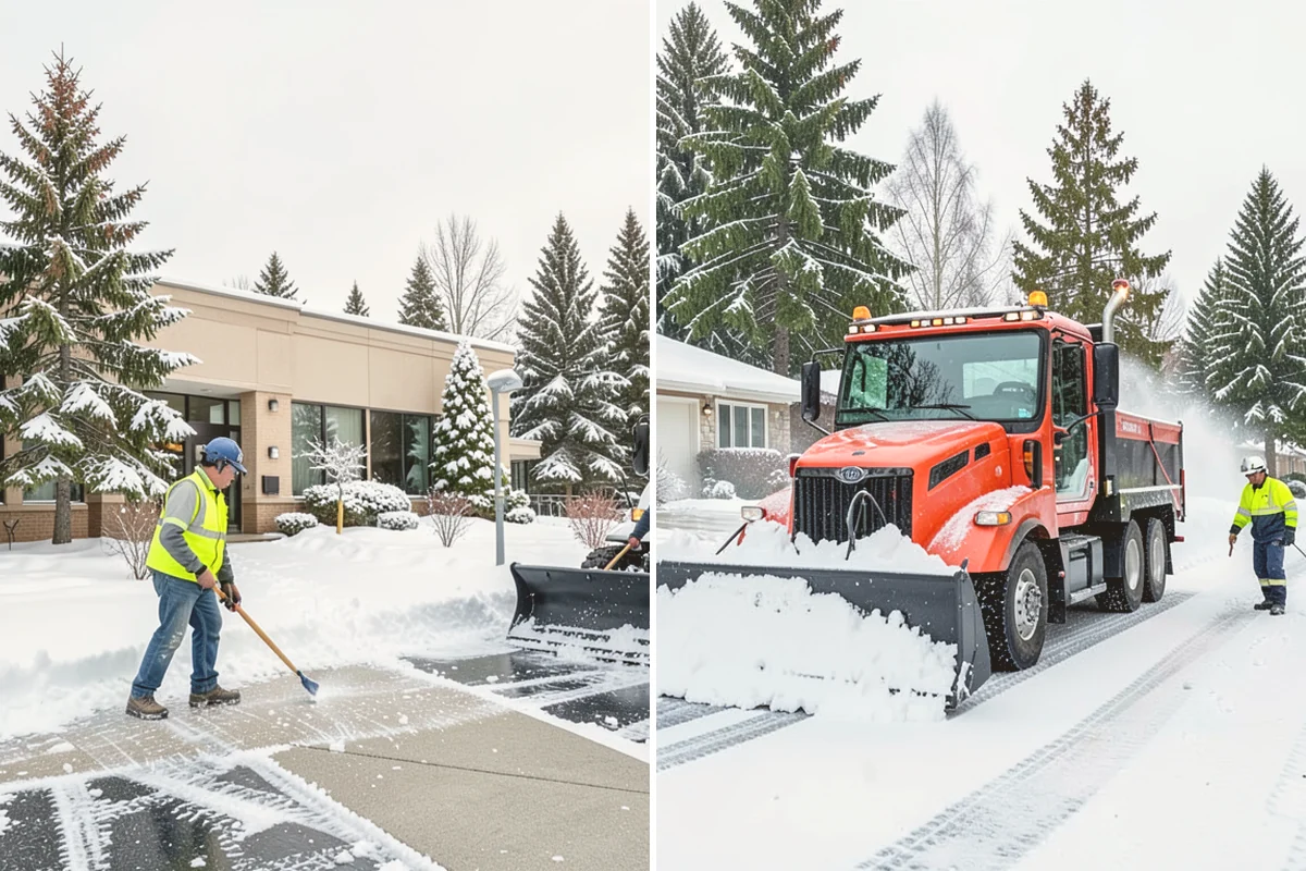 Shared Driveway Snow Removal in Bellevue, King County, WA - We confirm the shared boundaries and each household's access