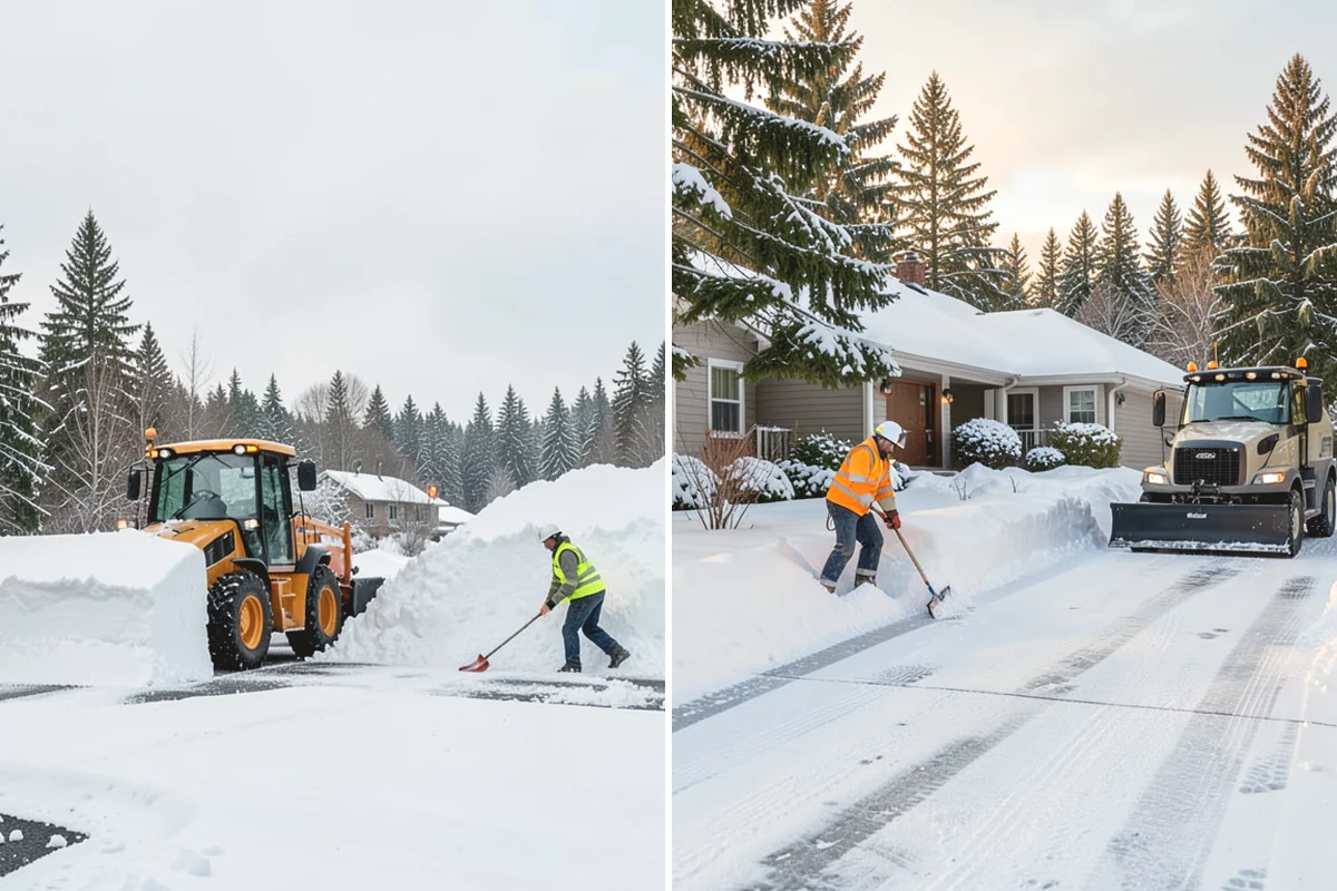 Shared Driveway Snow Removal in Black Diamond, King County, WA - We confirm the shared boundaries and each household's access