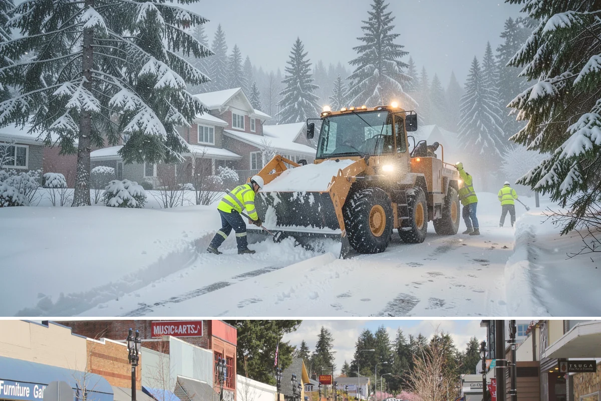 Shared Driveway Snow Removal in Bothell, King County, WA - Shared drives need prompt, coordinated clearing with each snowfall and treatment through the freeze-thaw days that follow.