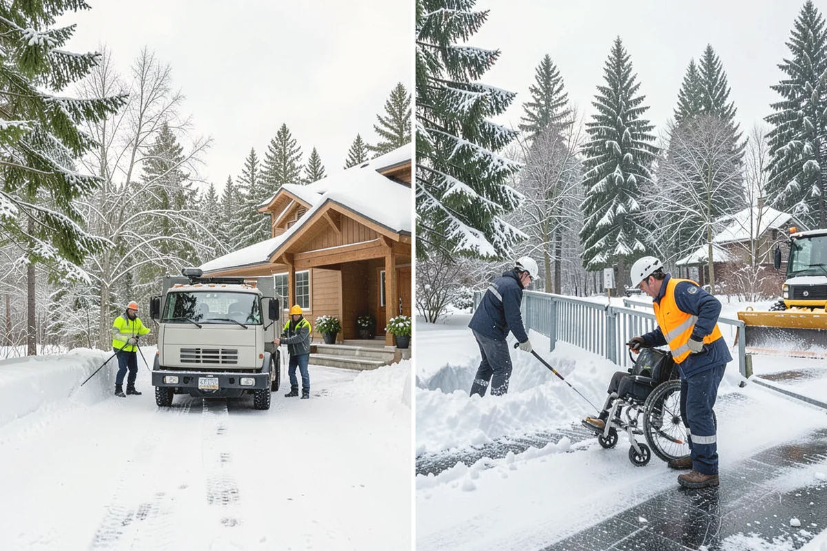 Shared Driveway Snow Removal in Carnation, King County, WA - We confirm the shared boundaries and each household's access