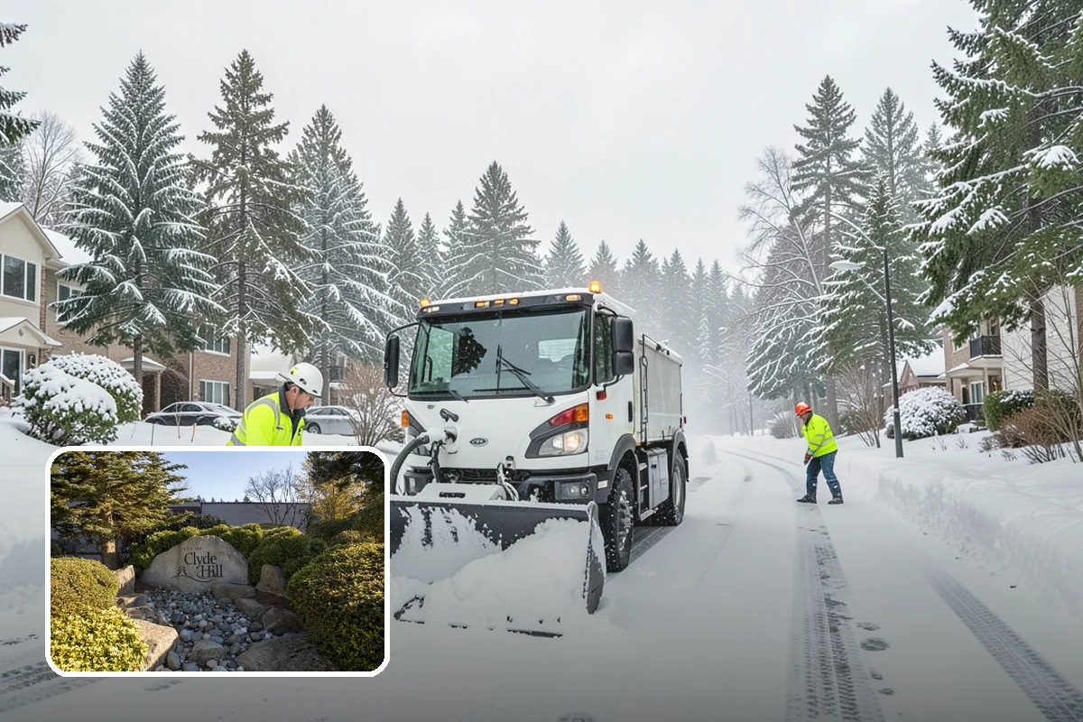 Shared Driveway Snow Removal in Clyde Hill, King County, WA - Clears the entire shared run as a single job