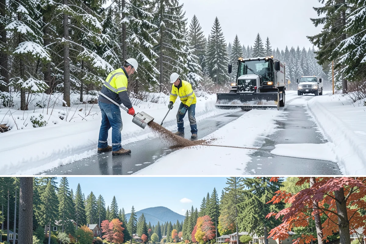 Shared Driveway Snow Removal in Covington, King County, WA - Shared drives need prompt, coordinated clearing with each snowfall and treatment through the freeze-thaw days that follow.