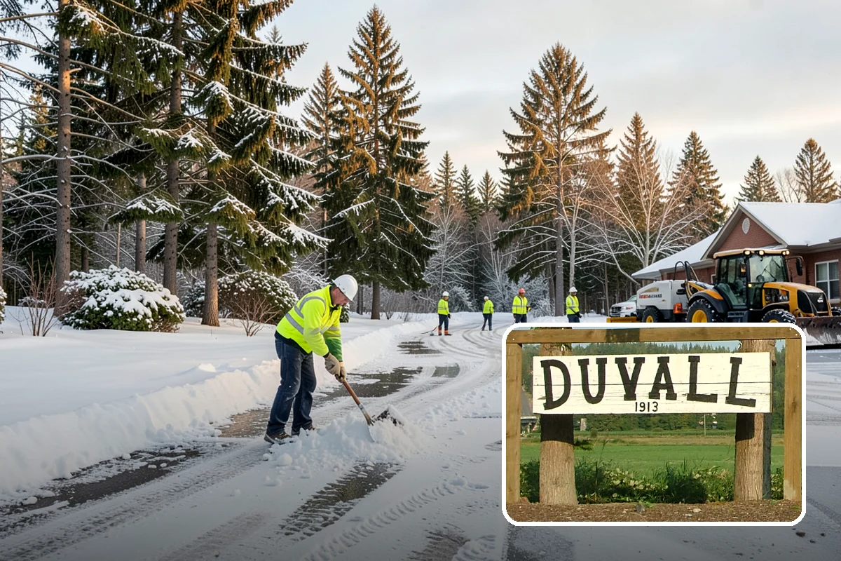 Shared Driveway Snow Removal in Duvall, King County, WA - Clears the entire shared run as a single job