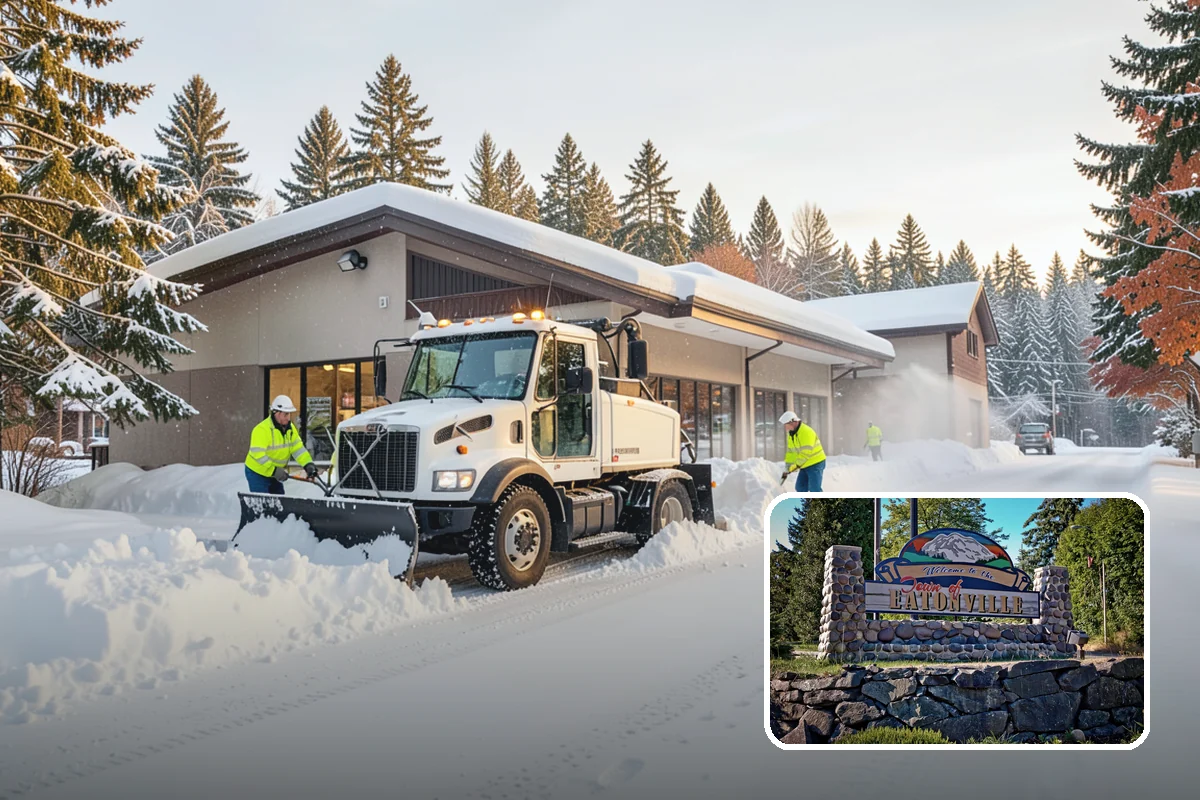 Shared Driveway Snow Removal in Eatonville, Pierce County, WA - Clears the entire shared run as a single job
