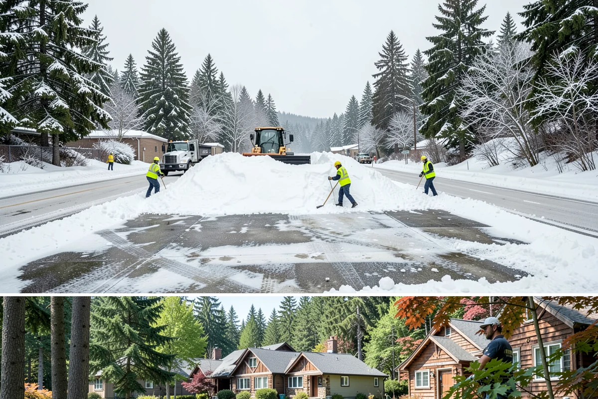 Shared Driveway Snow Removal in Edgewood, Pierce County, WA - Shared drives need prompt, coordinated clearing with each snowfall and treatment through the freeze-thaw days that follow.