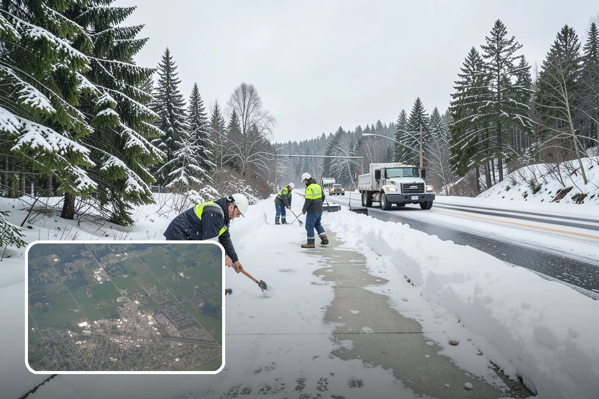 Shared Driveway Snow Removal in Enumclaw, King County, WA - Clears the entire shared run as a single job