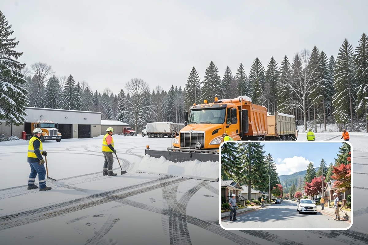 Shared Driveway Snow Removal in Hunts Point, King County, WA - Clears the entire shared run as a single job
