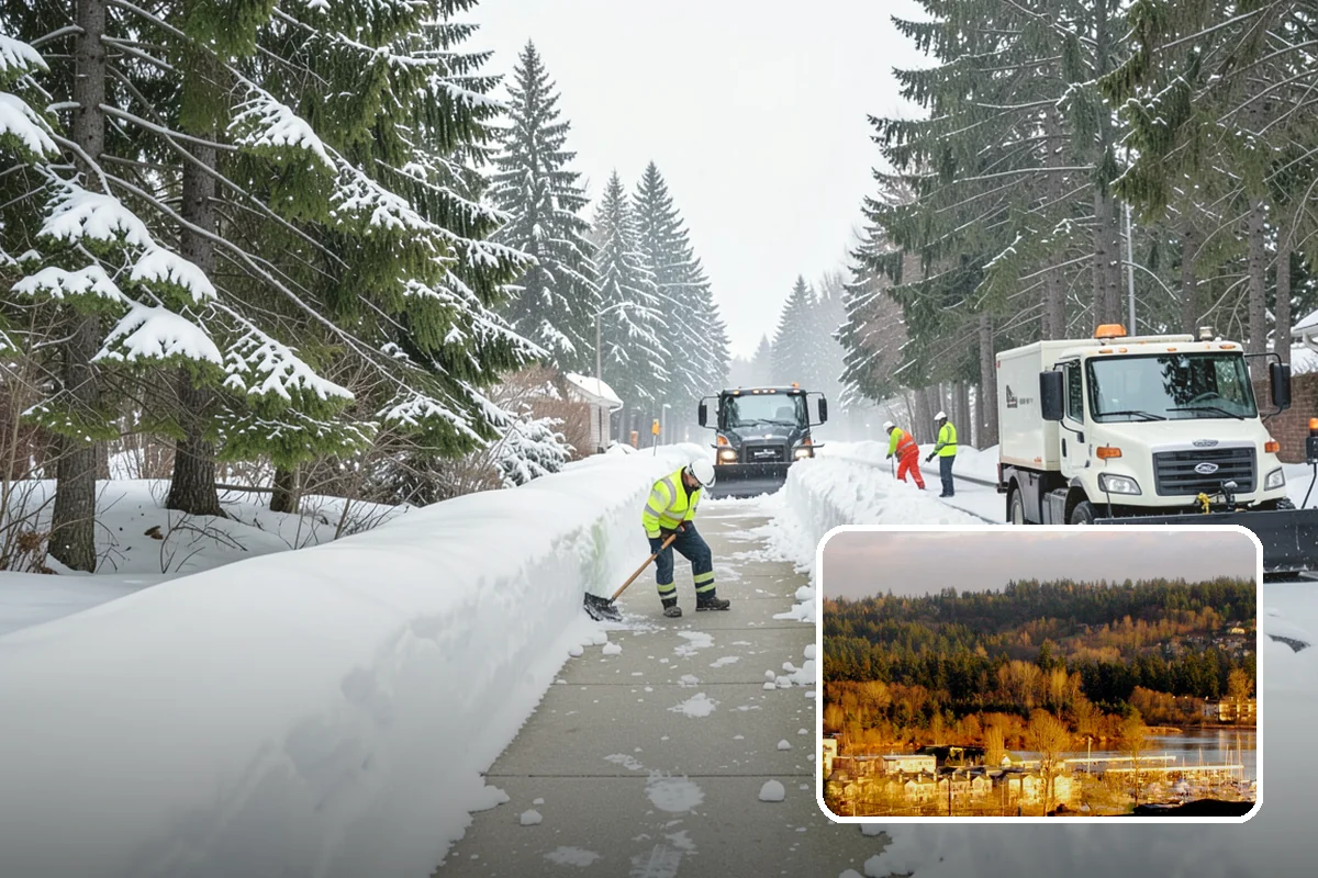 Shared Driveway Snow Removal in Kenmore, King County, WA - Clears the entire shared run as a single job