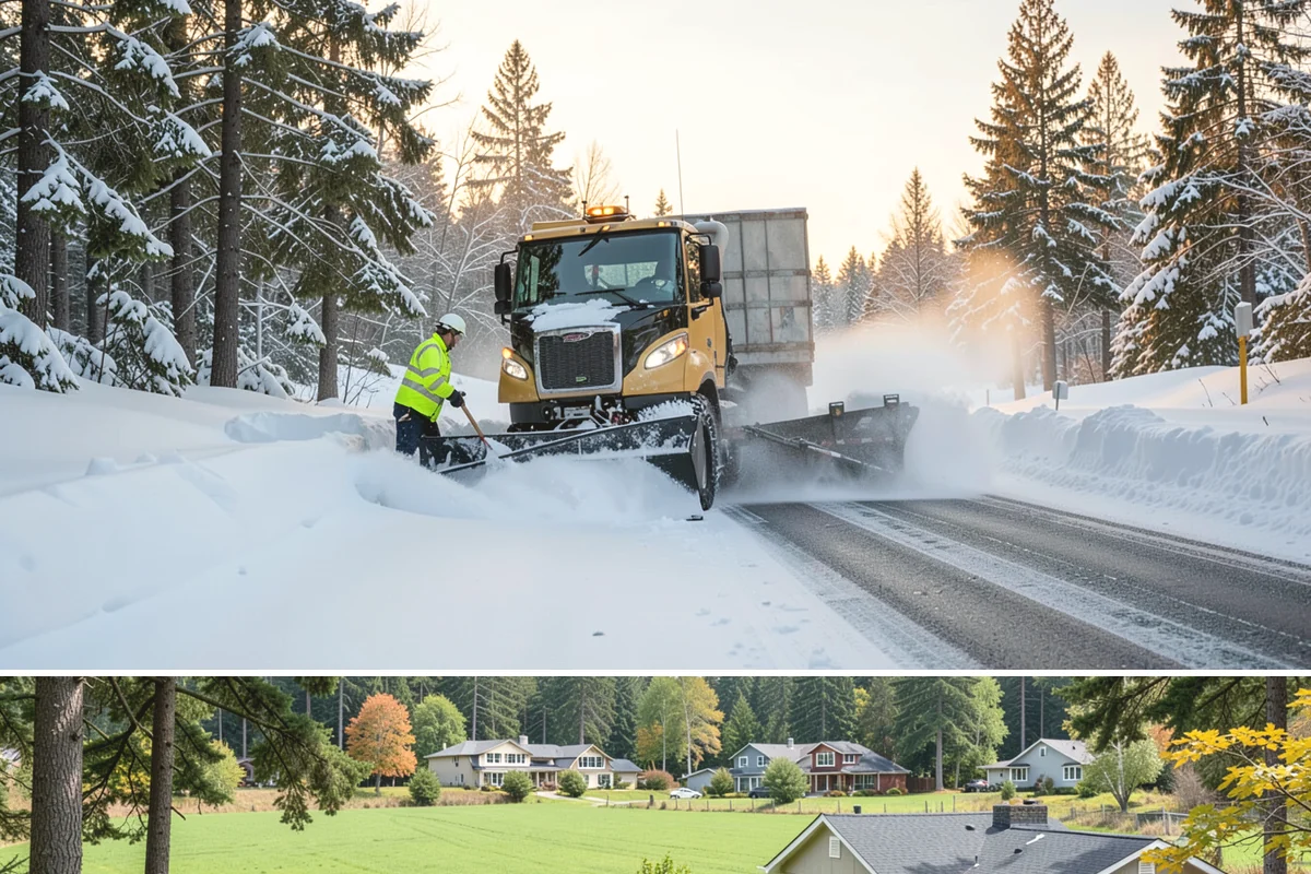 Shared Driveway Snow Removal in Lyman, Skagit County, WA - Shared drives need prompt, coordinated clearing with each snowfall and treatment through the freeze-thaw days that follow.