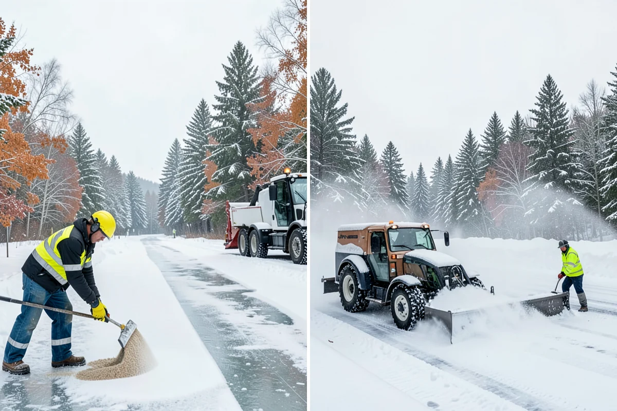Shared Driveway Snow Removal in Maple Valley, King County, WA - We confirm the shared boundaries and each household's access