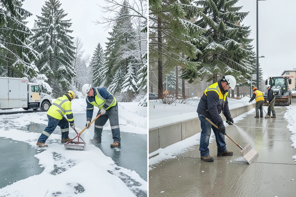 Shared Driveway Snow Removal in Medina, King County, WA - We confirm the shared boundaries and each household's access