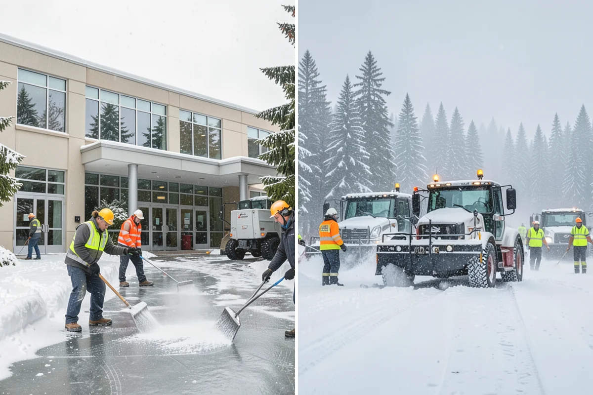 Shared Driveway Snow Removal in Mercer Island, King County, WA - We confirm the shared boundaries and each household's access