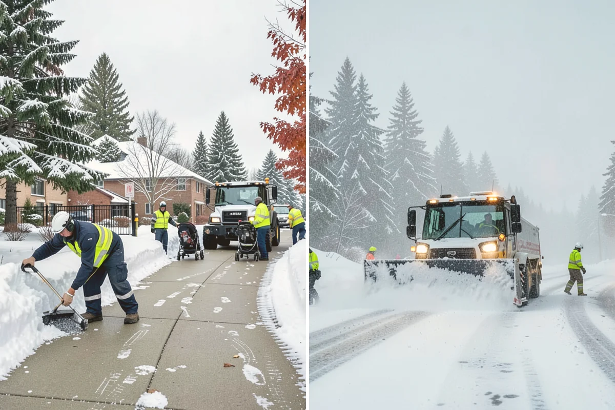 Shared Driveway Snow Removal in Milton, King County, WA - We confirm the shared boundaries and each household's access