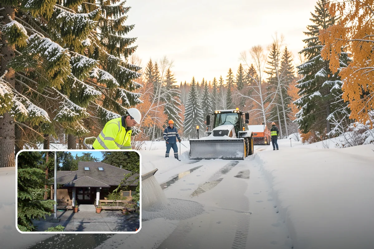 Shared Driveway Snow Removal in Yarrow Point, King County, WA - Clears the entire shared run as a single job