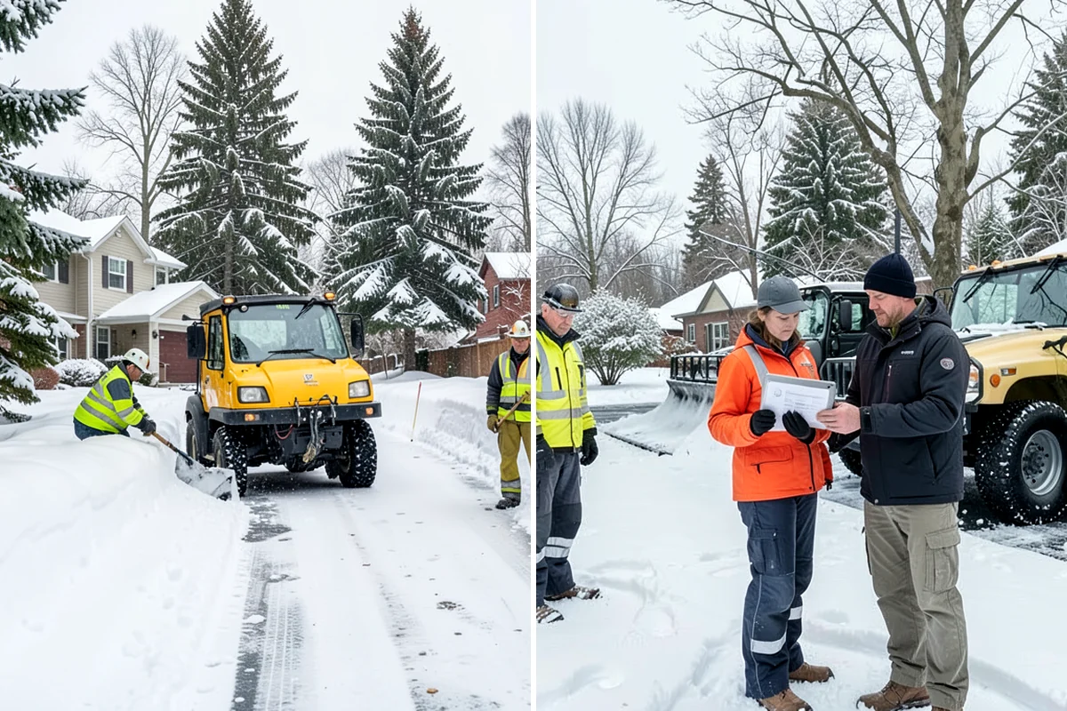 Shopping Center Deicing in Arlington, Snohomish County, WA - Map tenant walkways, crosswalks, and shared entrances center-wide