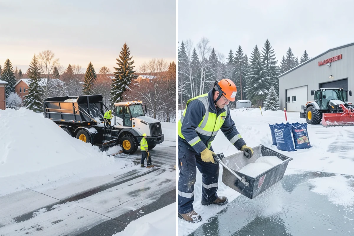 Shopping Center Deicing in Auburn, King County, WA - Map tenant walkways, crosswalks, and shared entrances center-wide