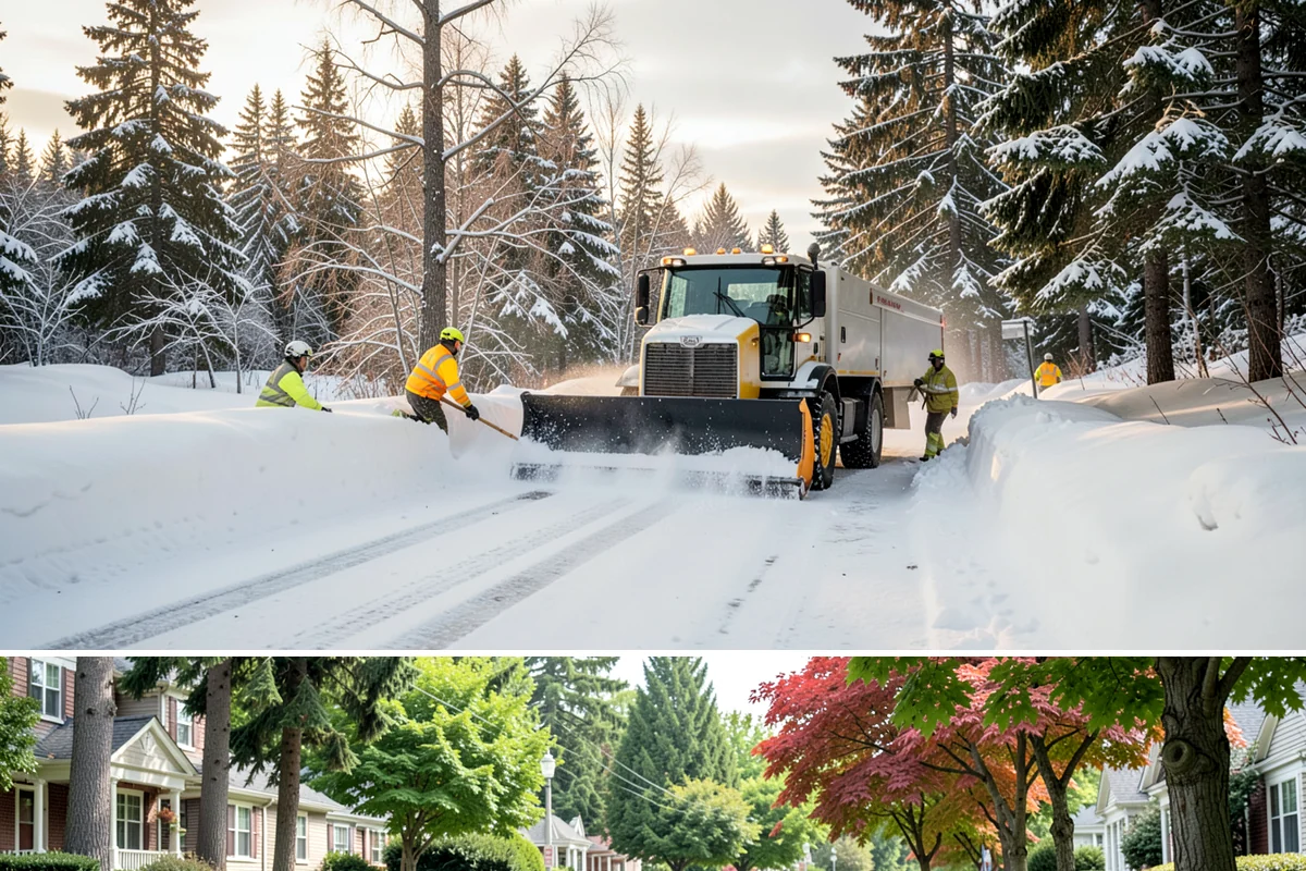 Shopping Center Deicing in Beaux Arts Village, King County, WA - Service runs through the winter retail season, intensifying on freezing-rain days that overlap with weekend and holiday shopping...