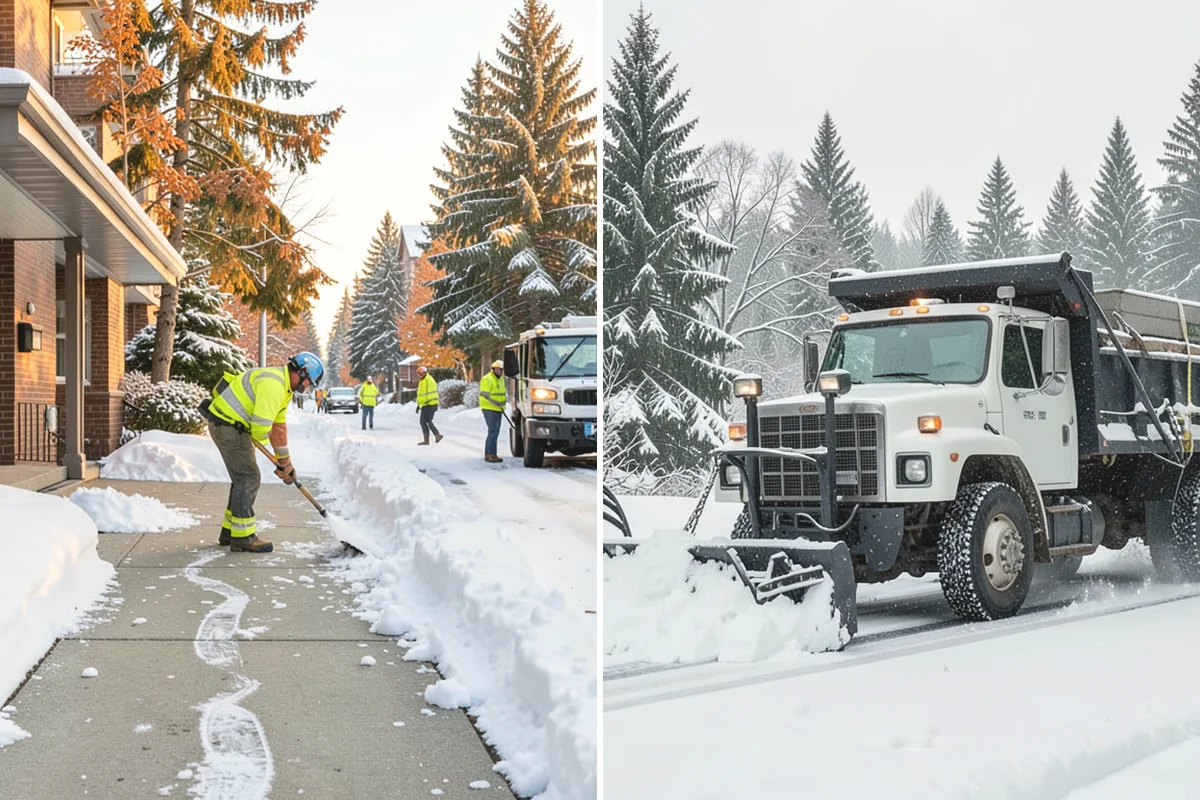 Shopping Center Deicing in Black Diamond, King County, WA - Map tenant walkways, crosswalks, and shared entrances center-wide