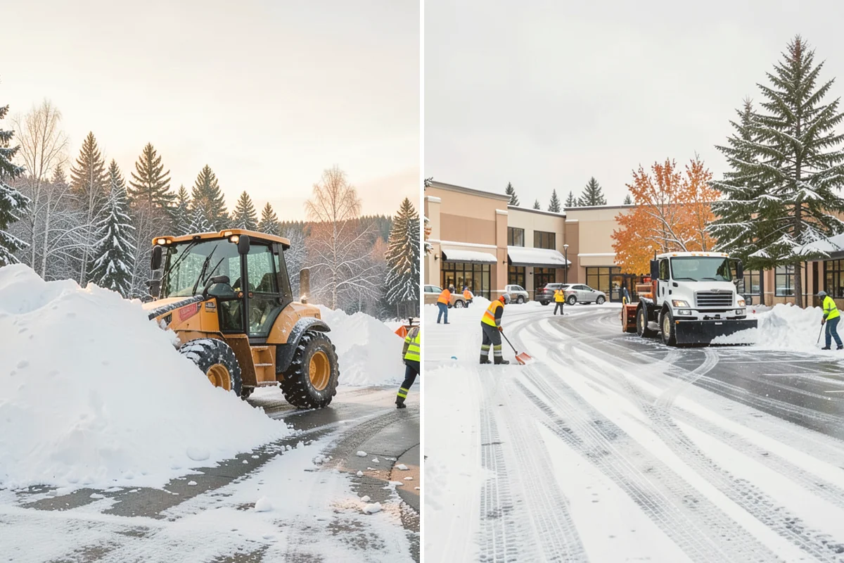 Shopping Center Deicing in Bothell, King County, WA - Map tenant walkways, crosswalks, and shared entrances center-wide