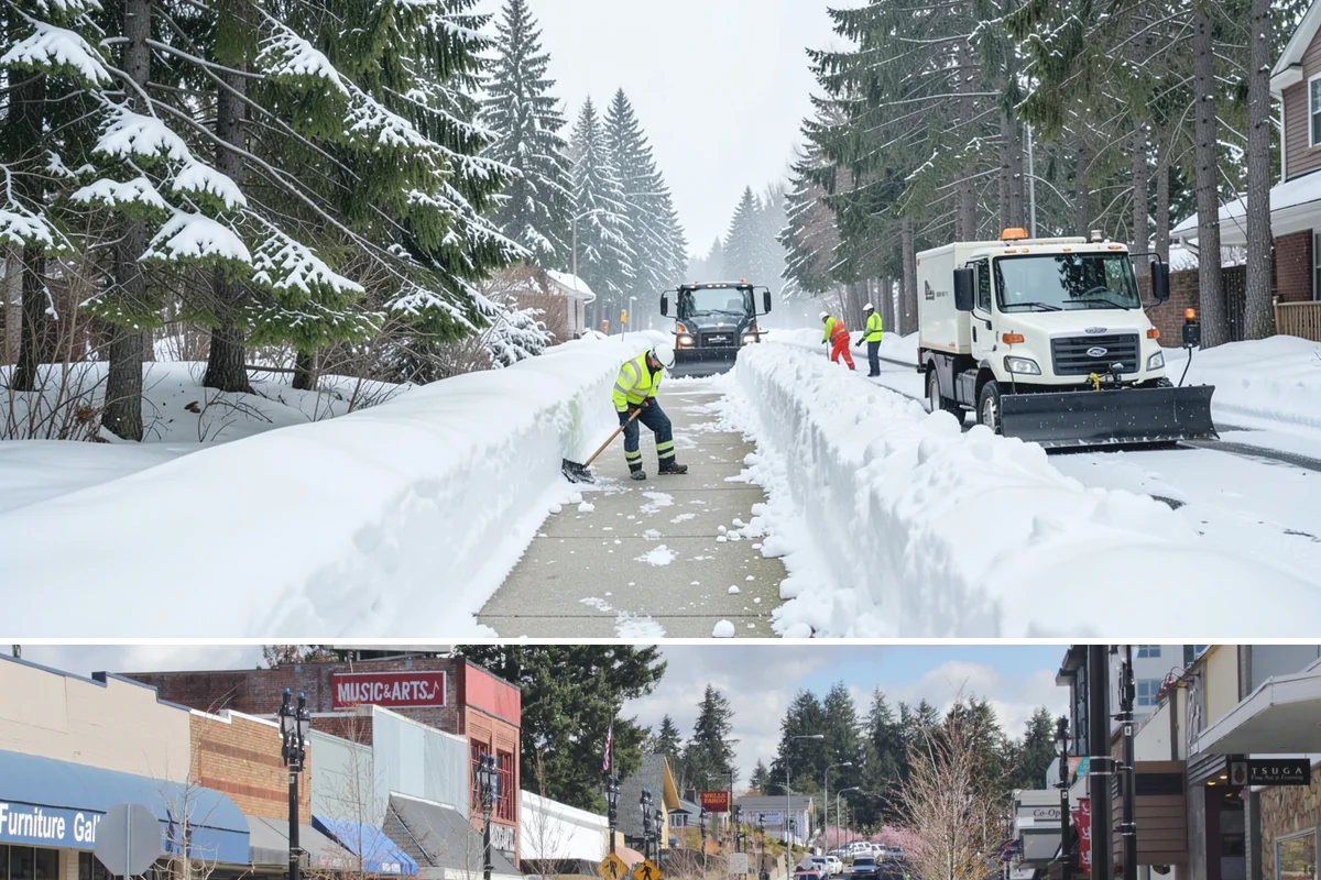 Shopping Center Deicing in Bothell, King County, WA - Service runs through the winter retail season, intensifying on freezing-rain days that overlap with weekend and holiday shopping...