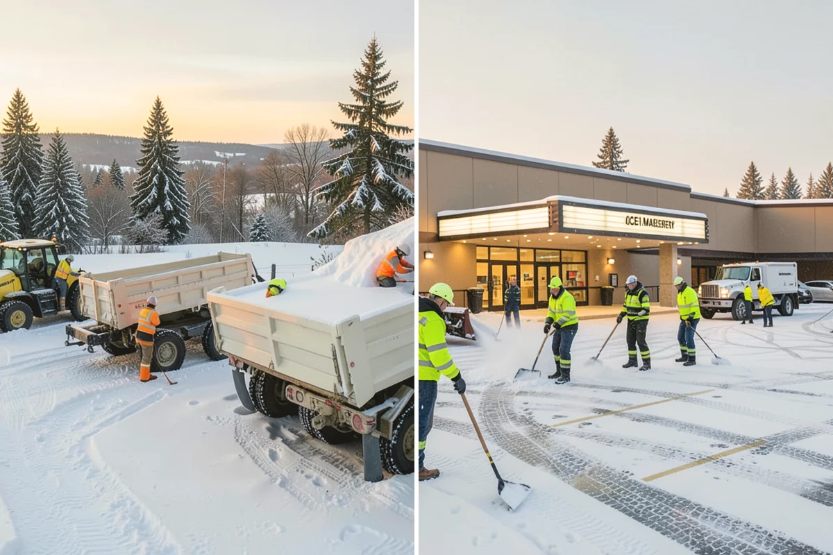 Shopping Center Deicing in Carnation, King County, WA - Map tenant walkways, crosswalks, and shared entrances center-wide
