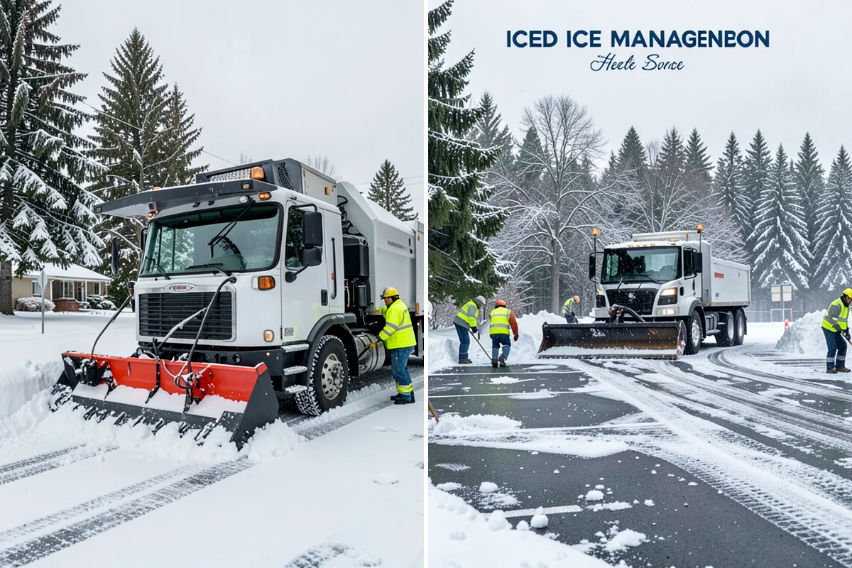 Shopping Center Deicing in Clyde Hill, King County, WA - Map tenant walkways, crosswalks, and shared entrances center-wide