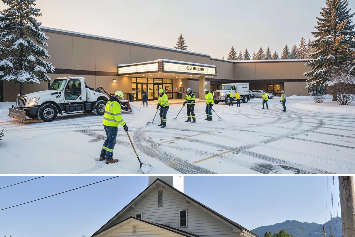 Shopping Center Deicing in Concrete, Skagit County, WA - Service runs through the winter retail season, intensifying on freezing-rain days that overlap with weekend and holiday shopping...